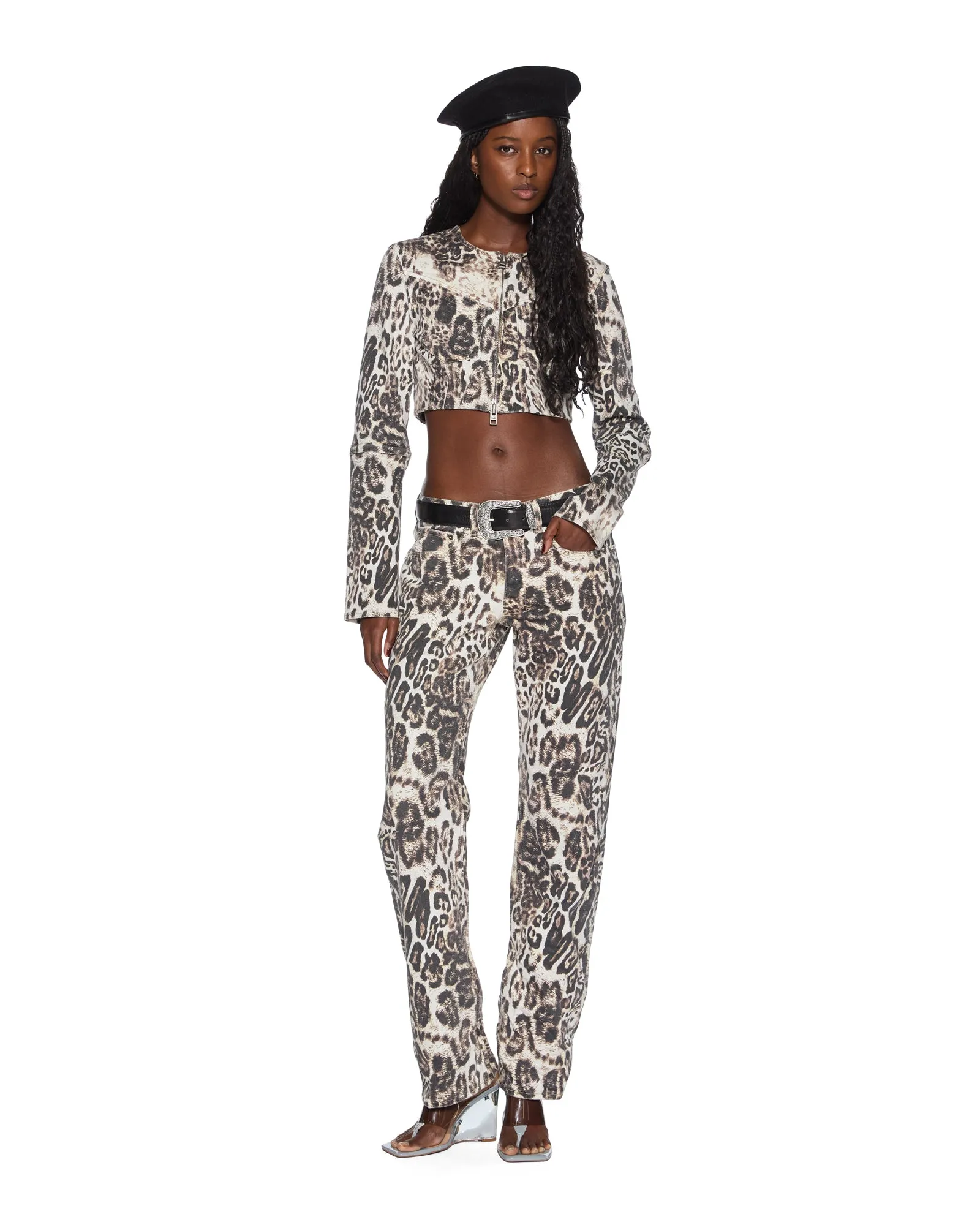 MOWALOLA CROP JACKET CHEETAH traveler Beach