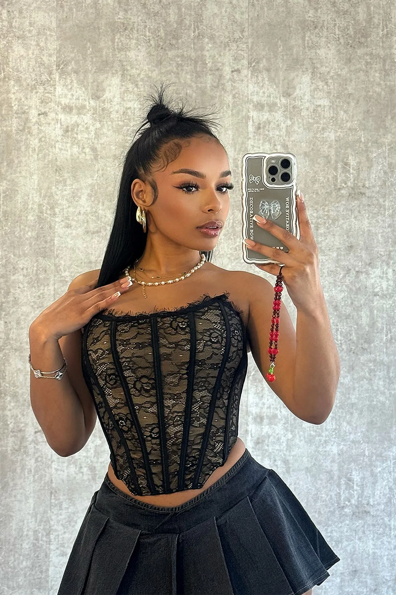 Durable Chainstitch Gisele Lace Strapless Corset