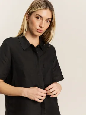 MinimalistStyle Relaxed Vacation Shirt Black