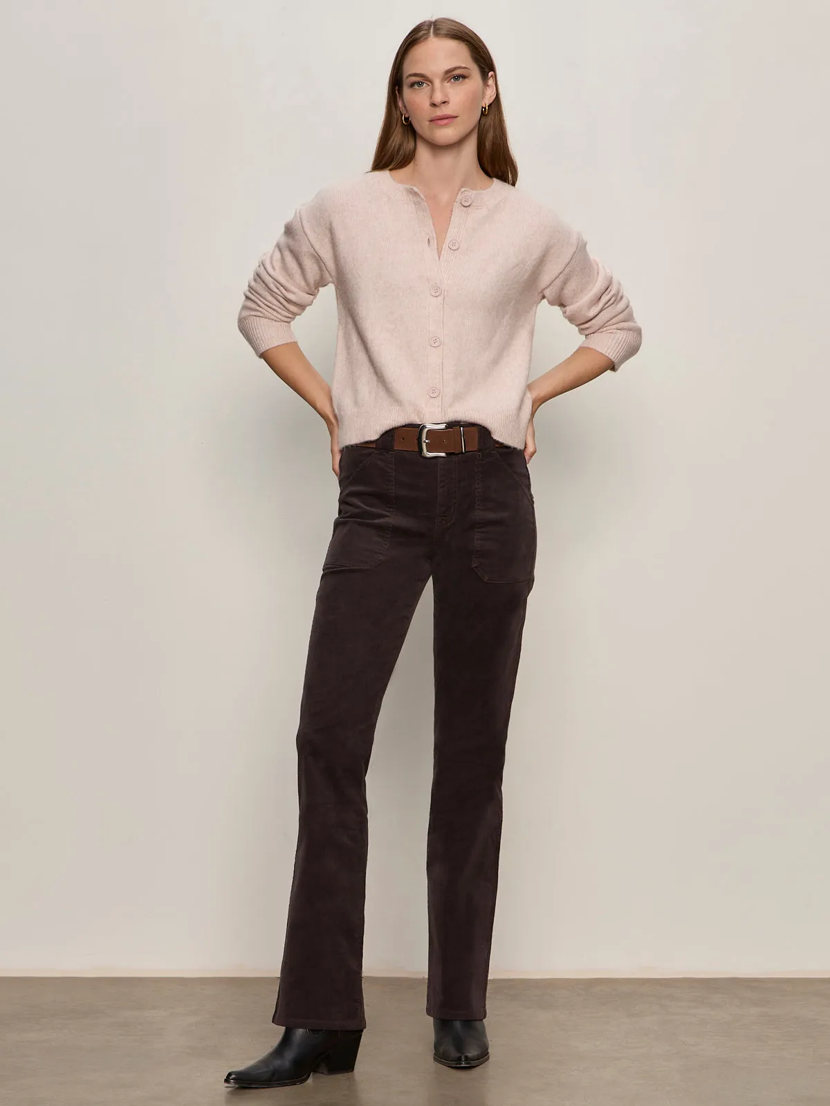 MeshPanelIntegration Must-Have Cardi Heather Rose