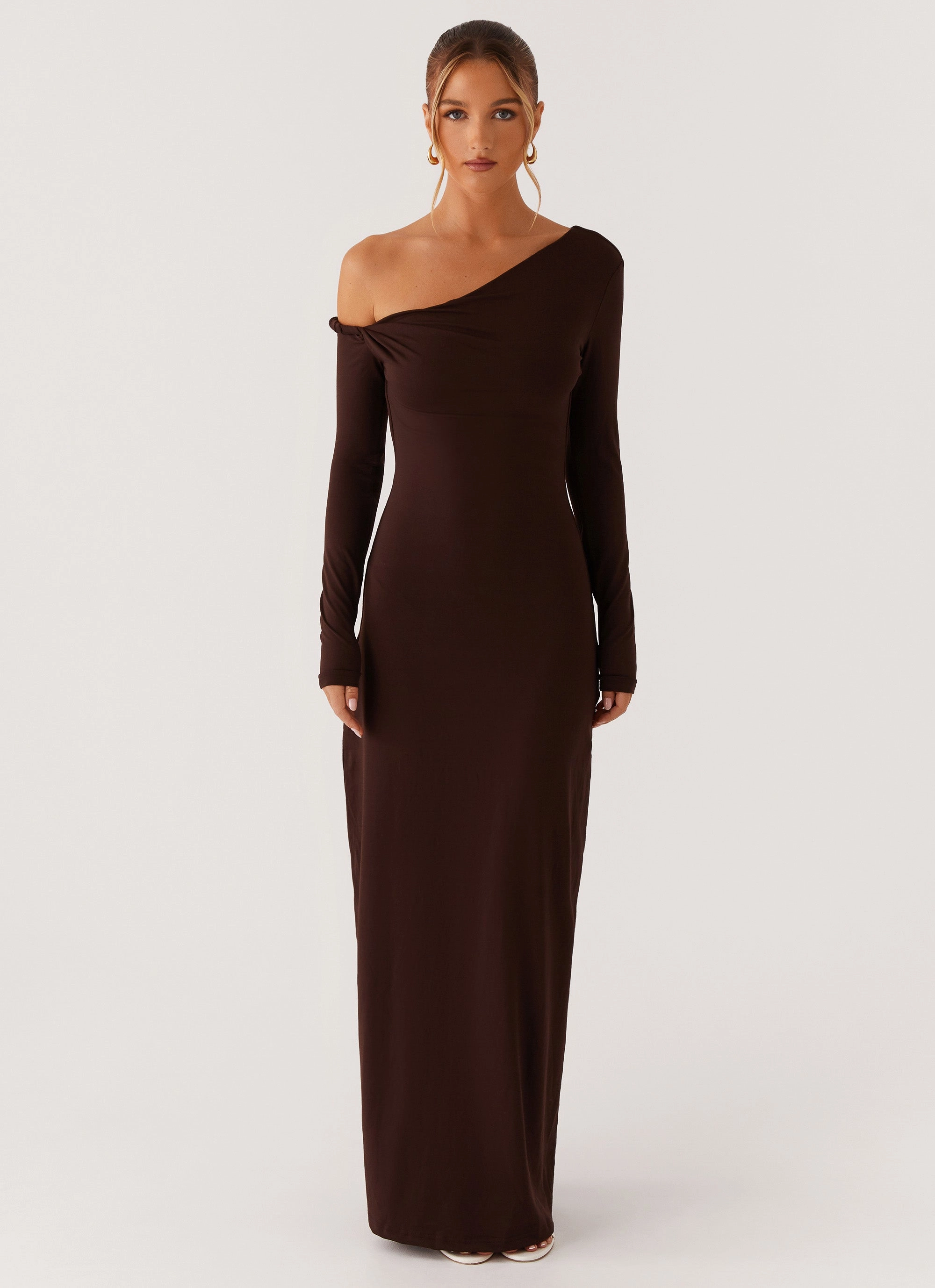 Jordana Twist Maxi Dress - Brown Warm Palette