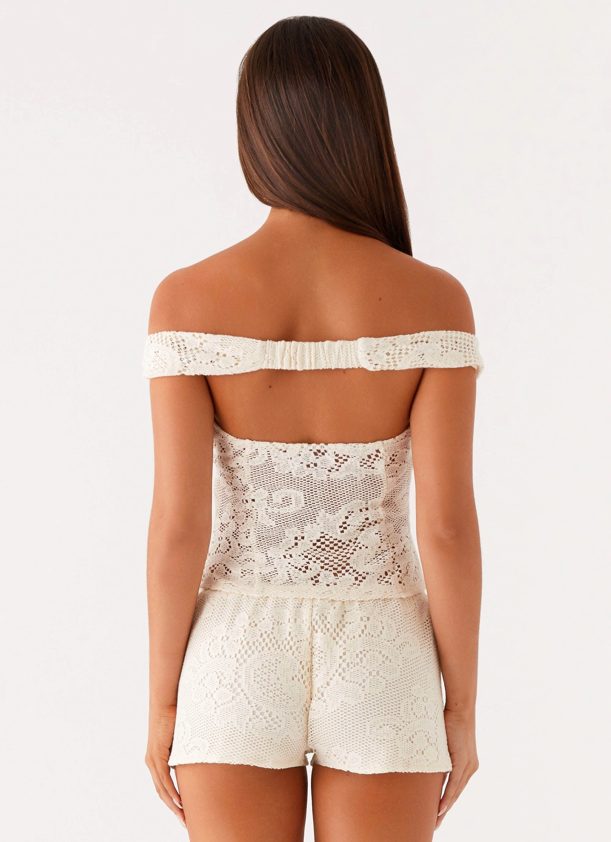 Tear Resistant Fiber Blend Elasticized Waistband Nada Top - Ivory