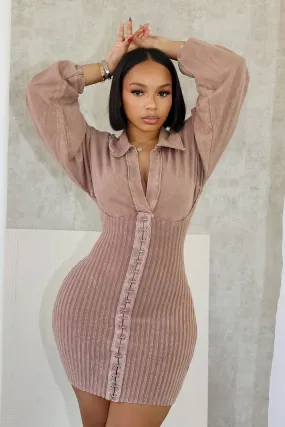 Fitted Shape Soft Glide Natasha Mineral Washed Corset Mini Dress