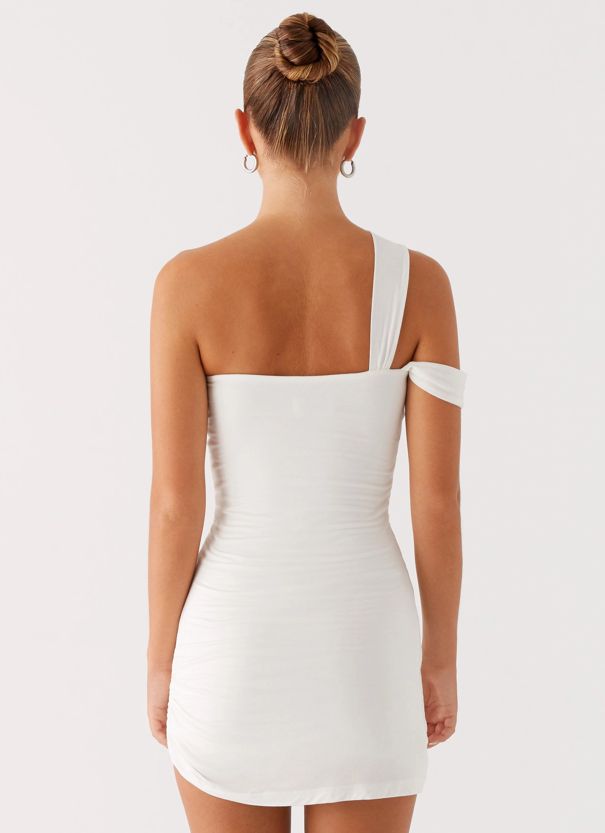 Lena Ruched Mini Dress - Ivory Simple Comfort