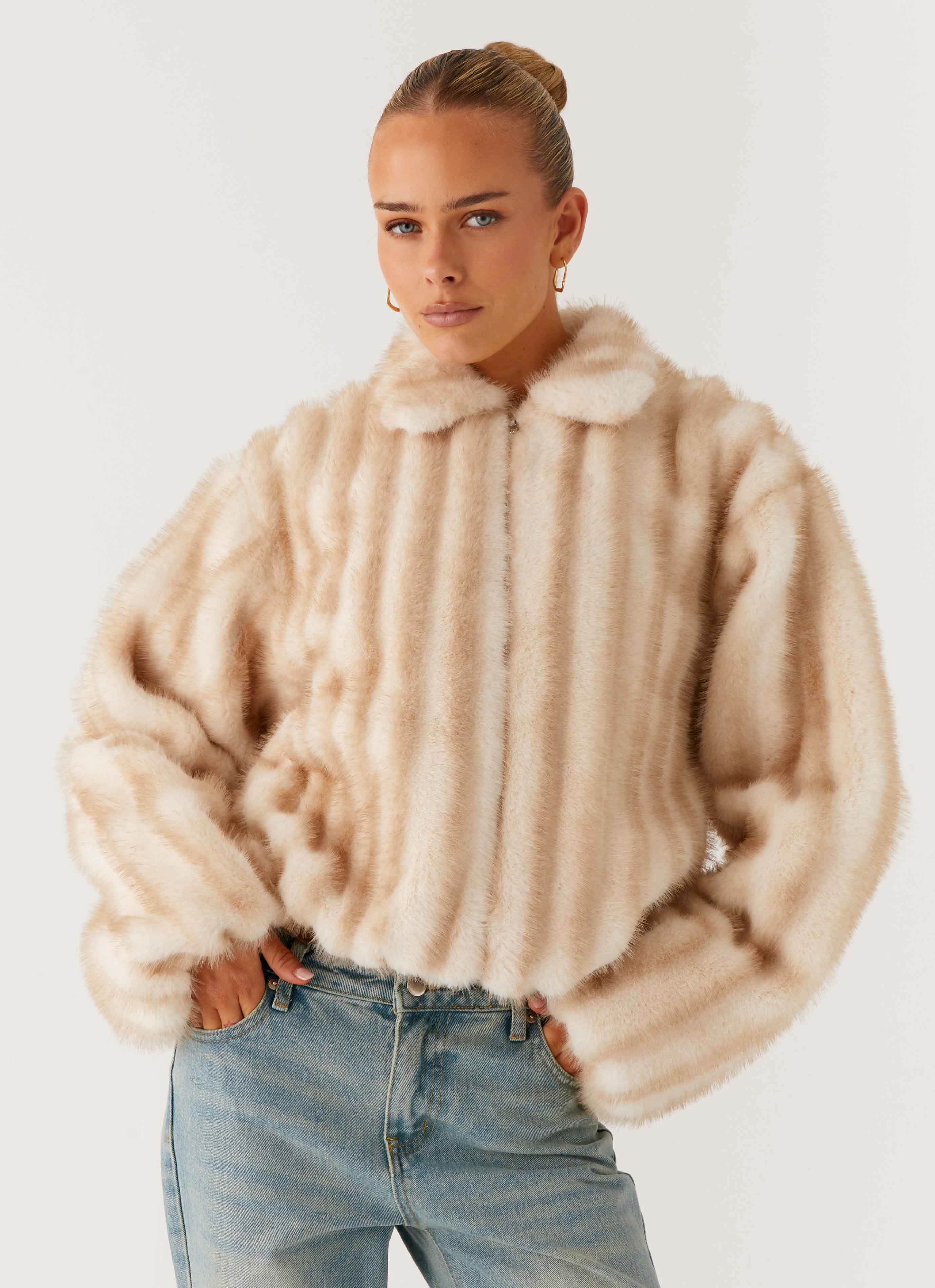 Naylor Faux Fur Jacket - Blonde Empathy Connect