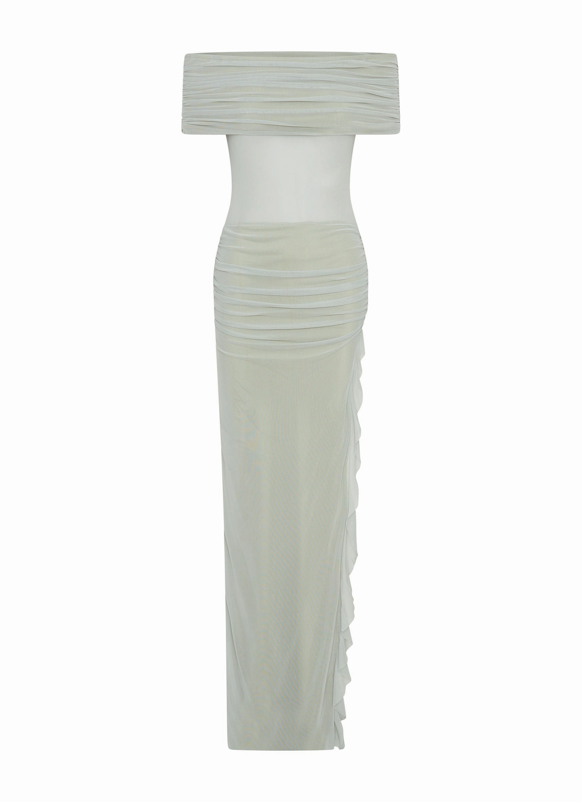 Nelly Off Shoulder Maxi Dress - Pistachio Work Friendly Comfy Wear