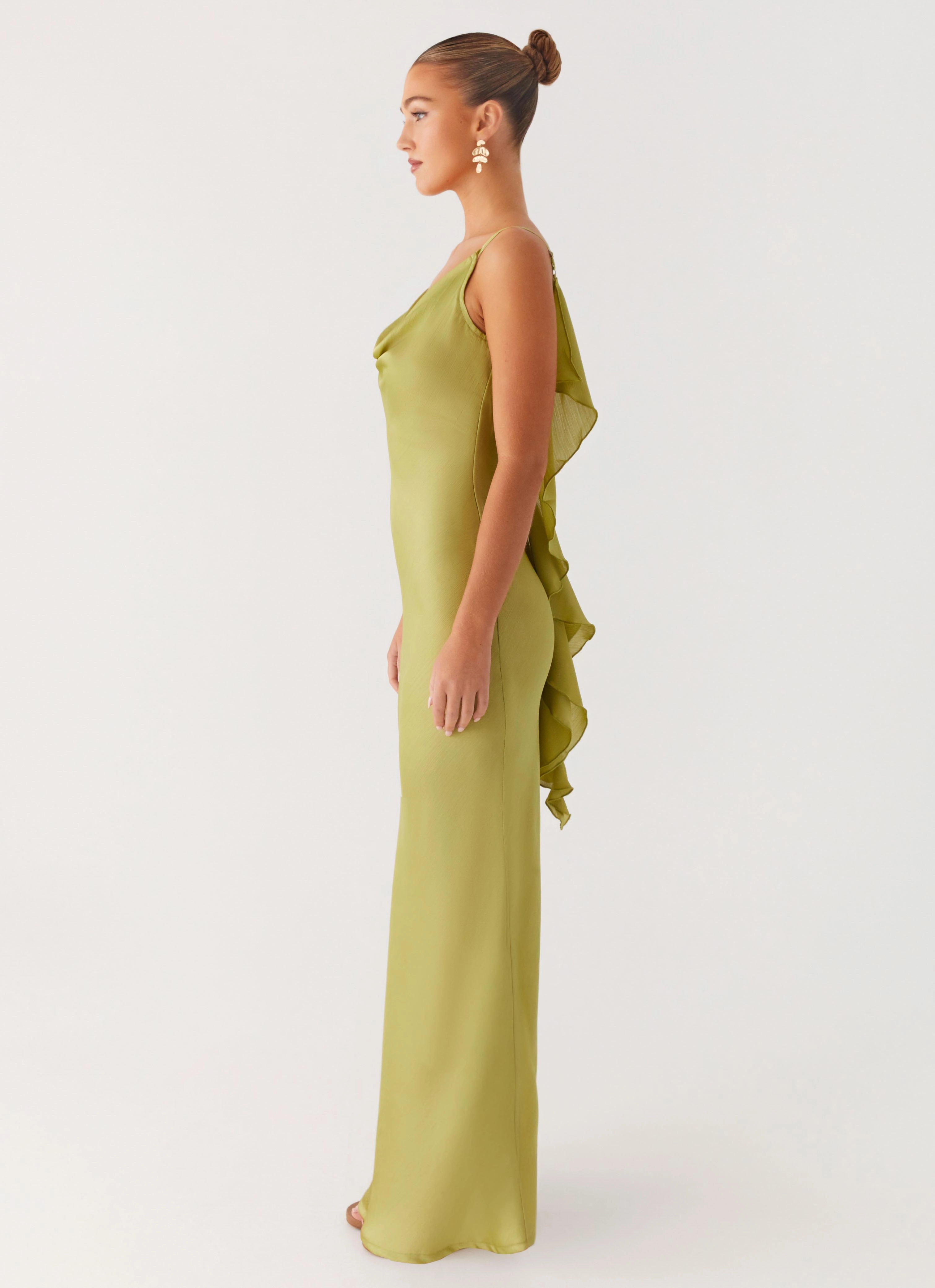 Cold-Shoulder Jade Escape Maxi Dress - Lime