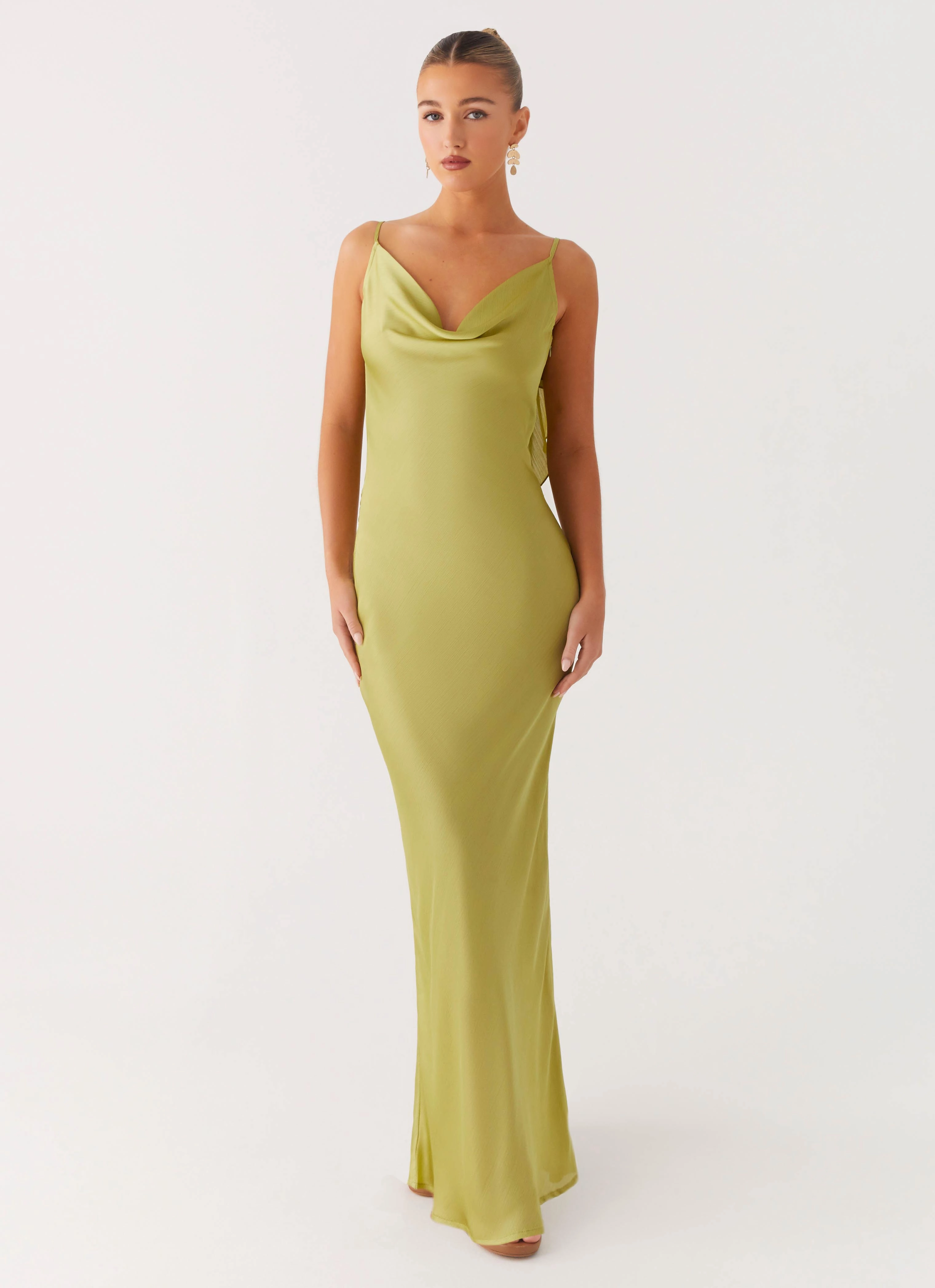 Jade Escape Maxi Dress - Lime Peace View