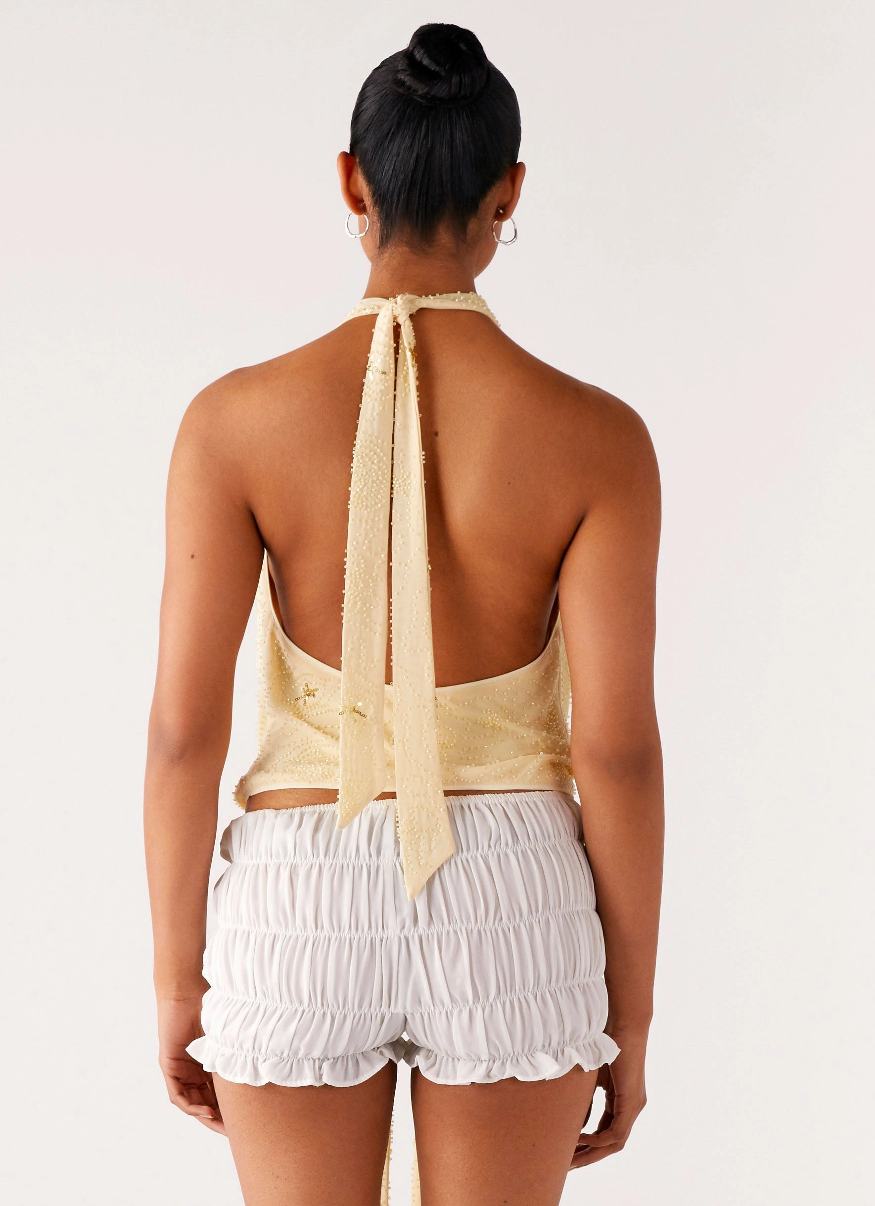 YarnBlend Neptune Halter Top - Yellow