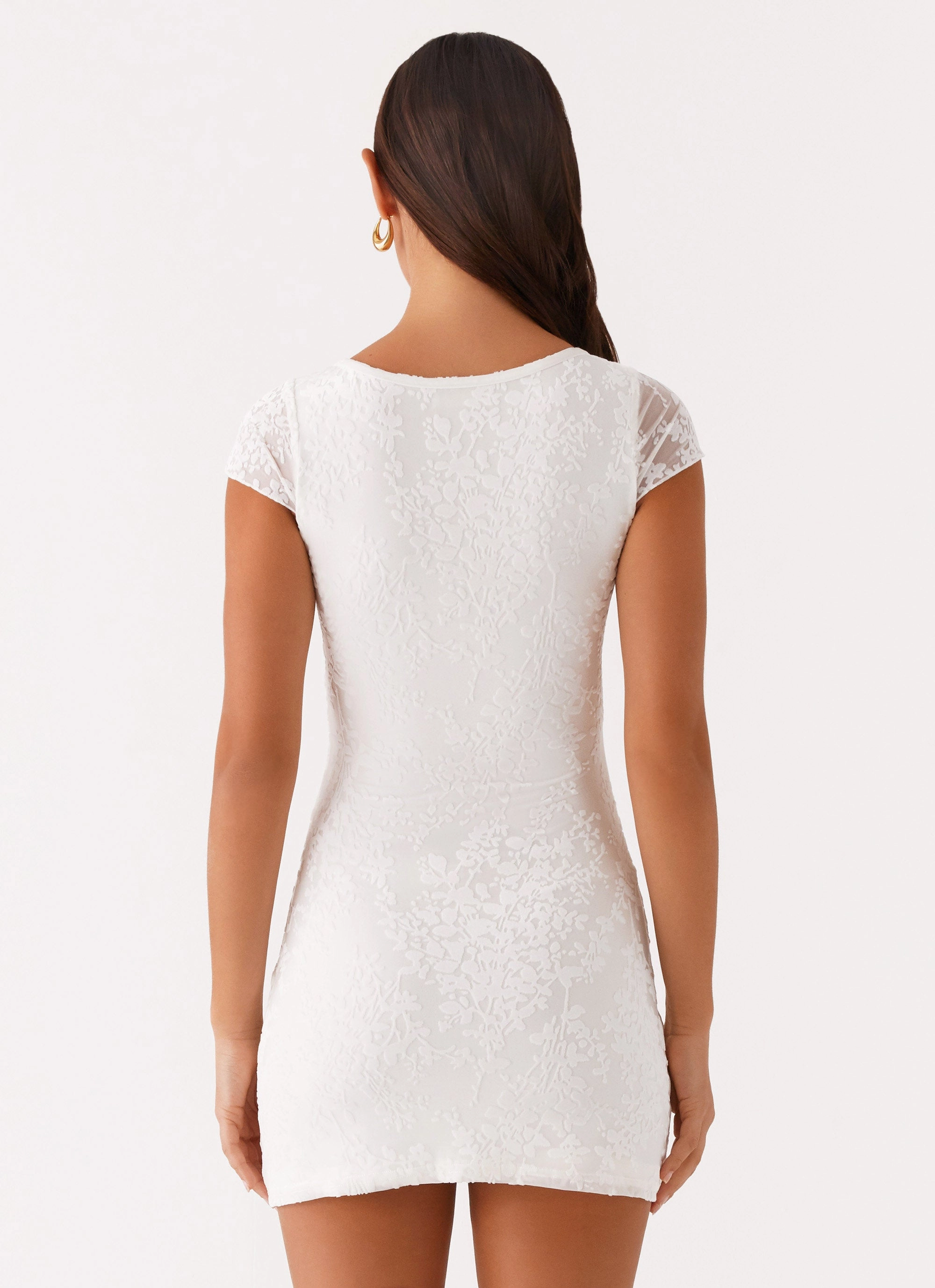 Nessa Mesh Mini Dress - White Feminine Charm Everyday Vibe