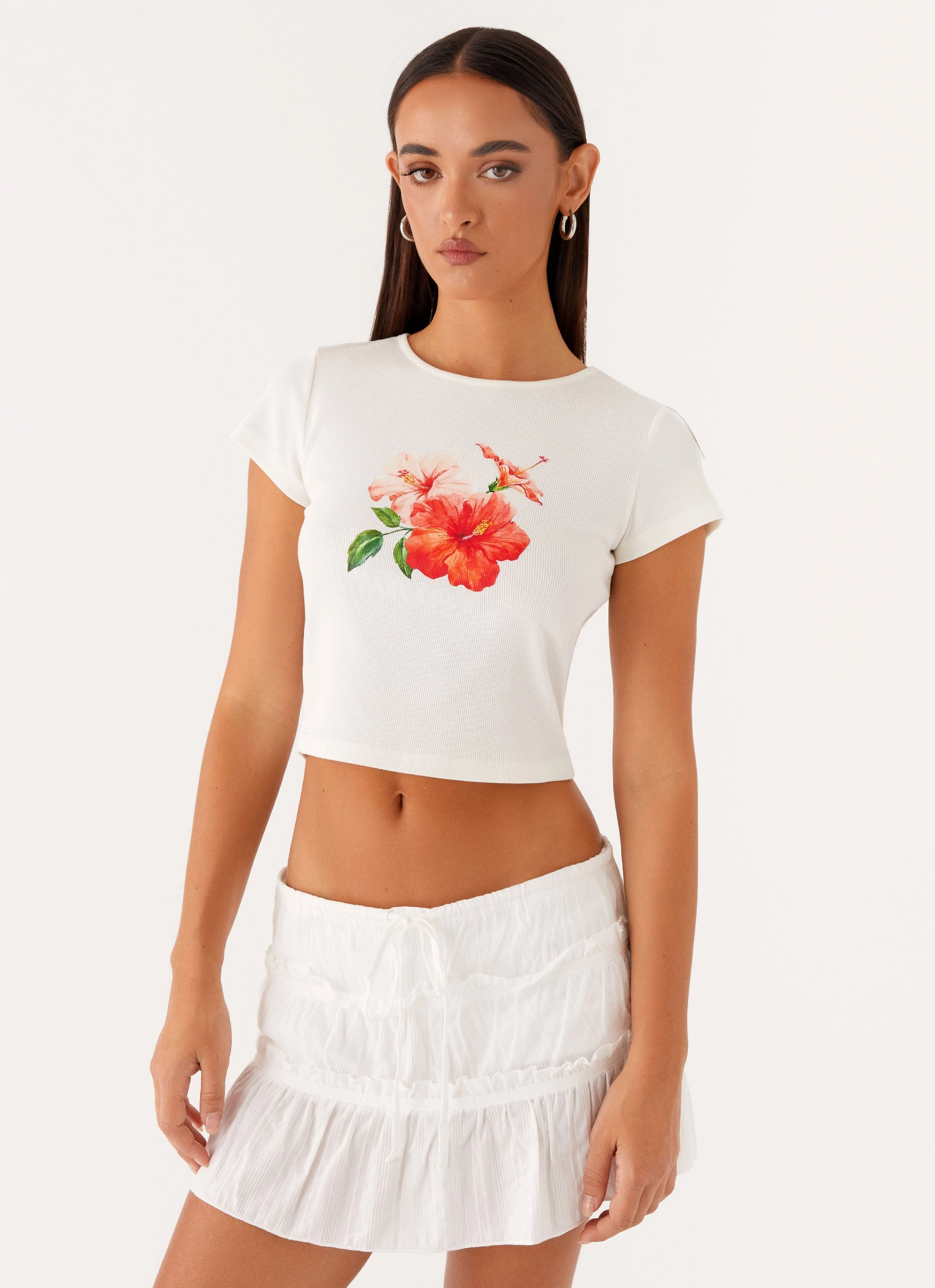 Fashion Collab Nicolette Ruched Skort - White