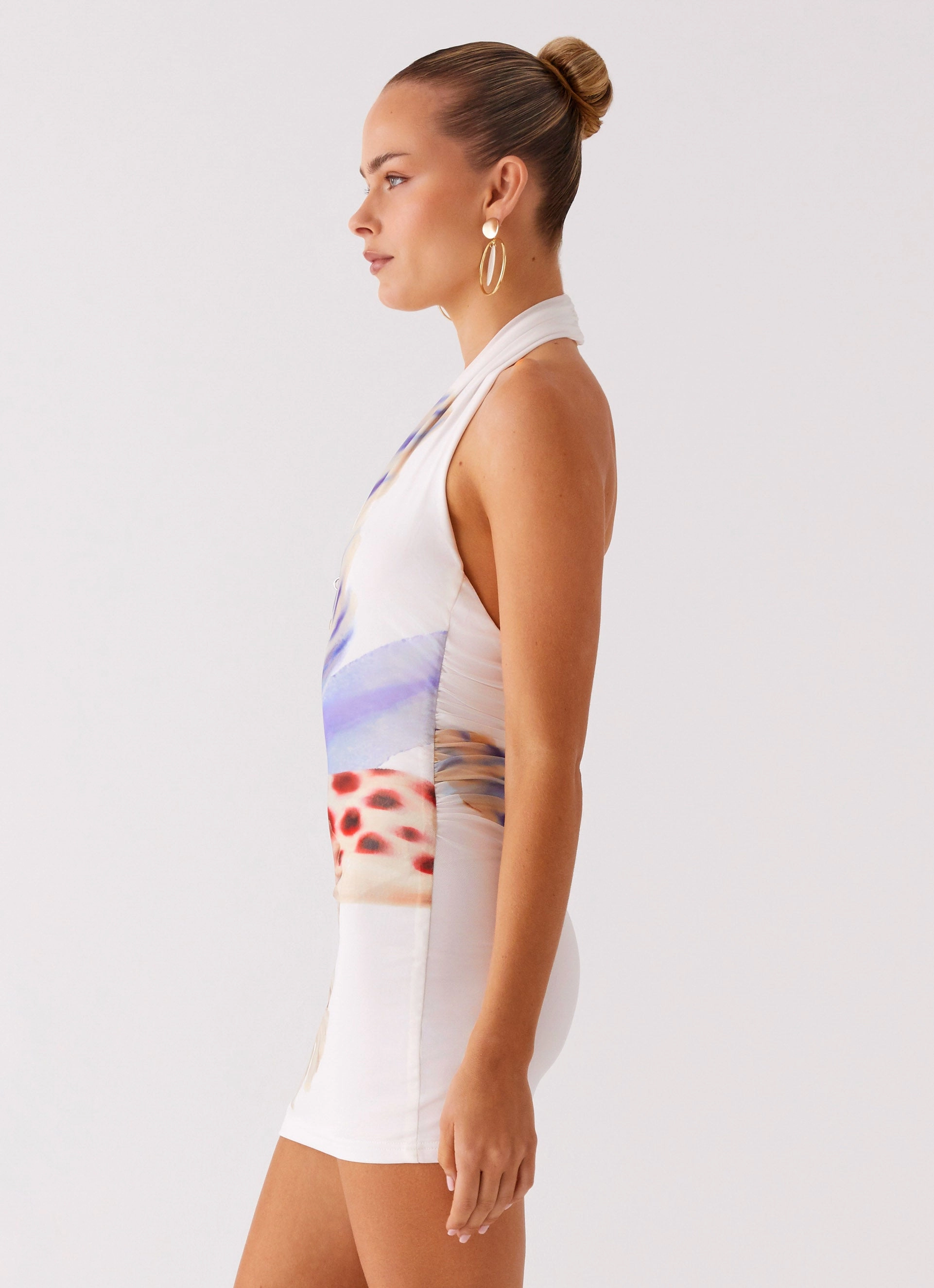 No Time Mini Dress - White Sea Bloom Business casual