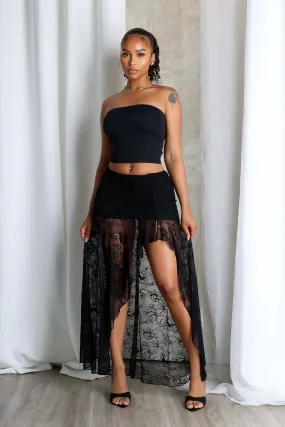 Noctelle Nights Mesh Lace Midi Skirt Fashion Accessory All Day Comfort