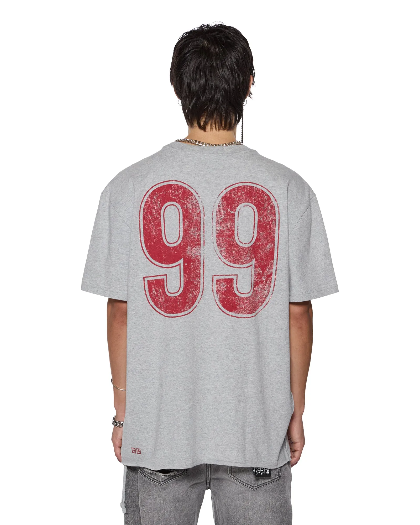 Minimalist Detailing Non Restrictive STINGER BIGGIE SS TEE GREY MARLE