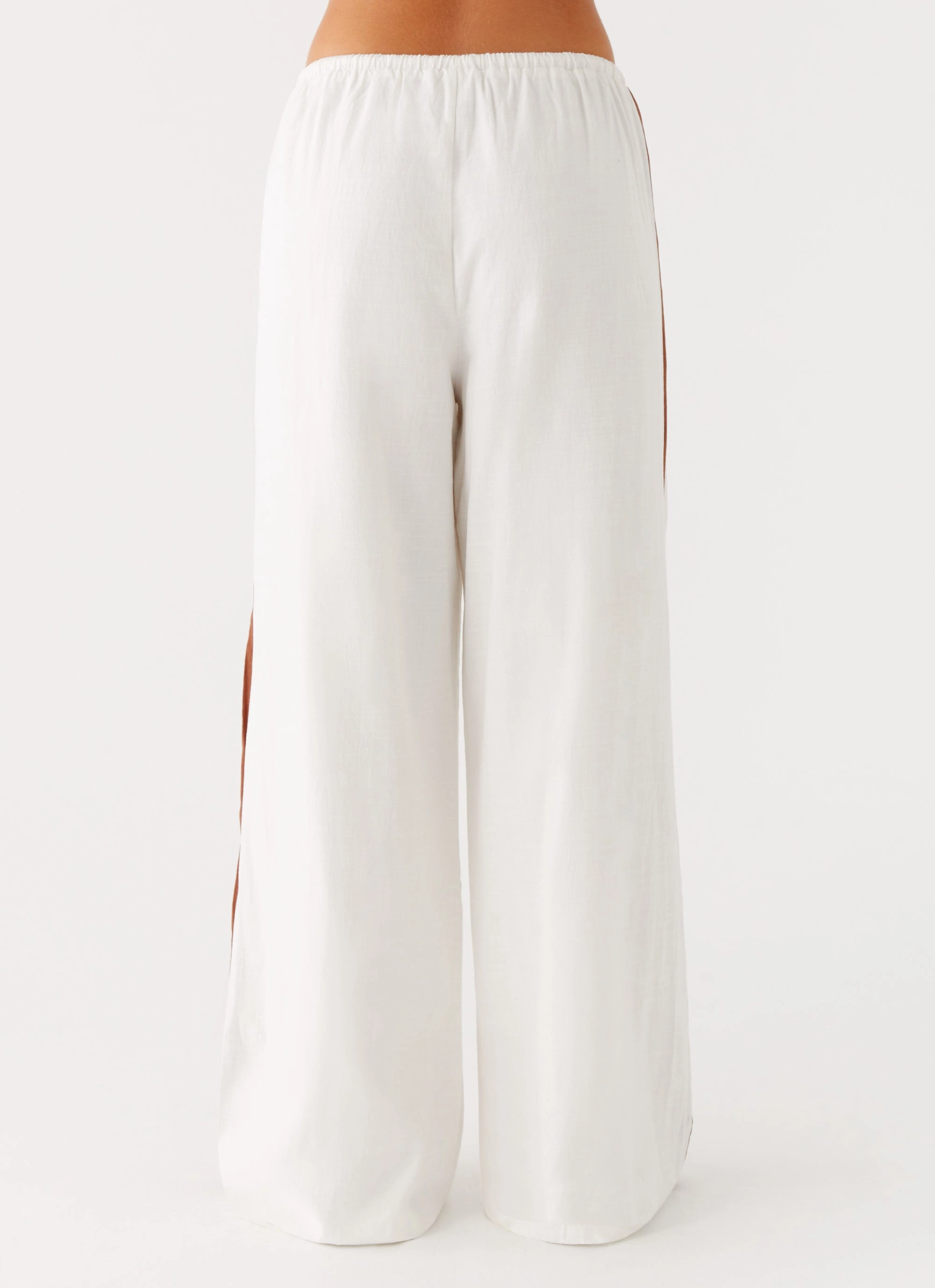 Dalida Linen Pants - Ivory LowProfileStitching Sleek Style