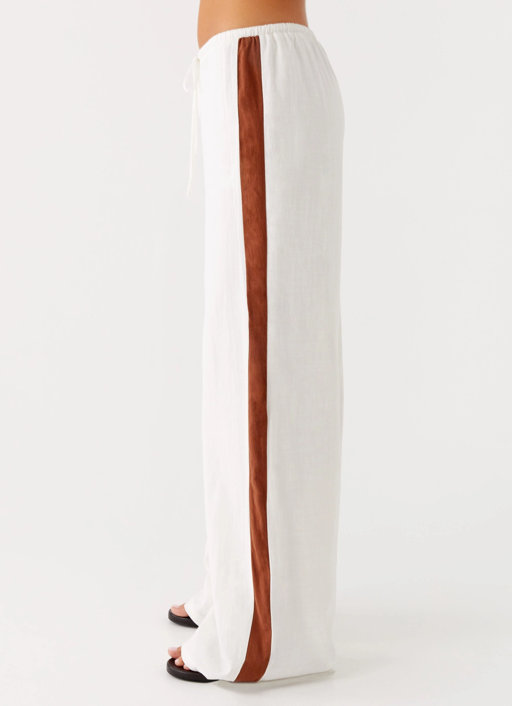Dalida Linen Pants - Ivory Flexible Waistband