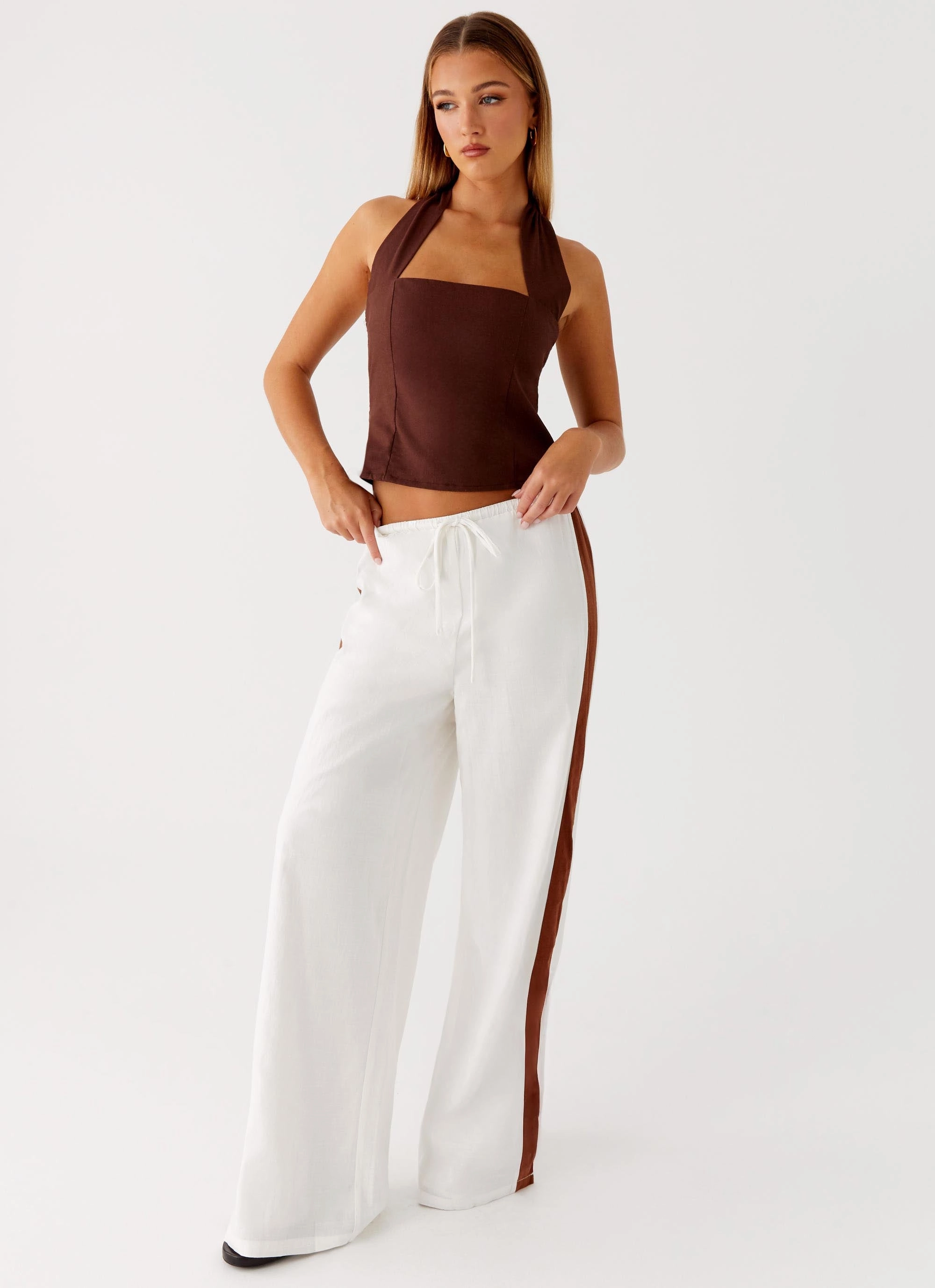 Dalida Linen Pants - Ivory Quick Conversion Hem Flexible Fabric