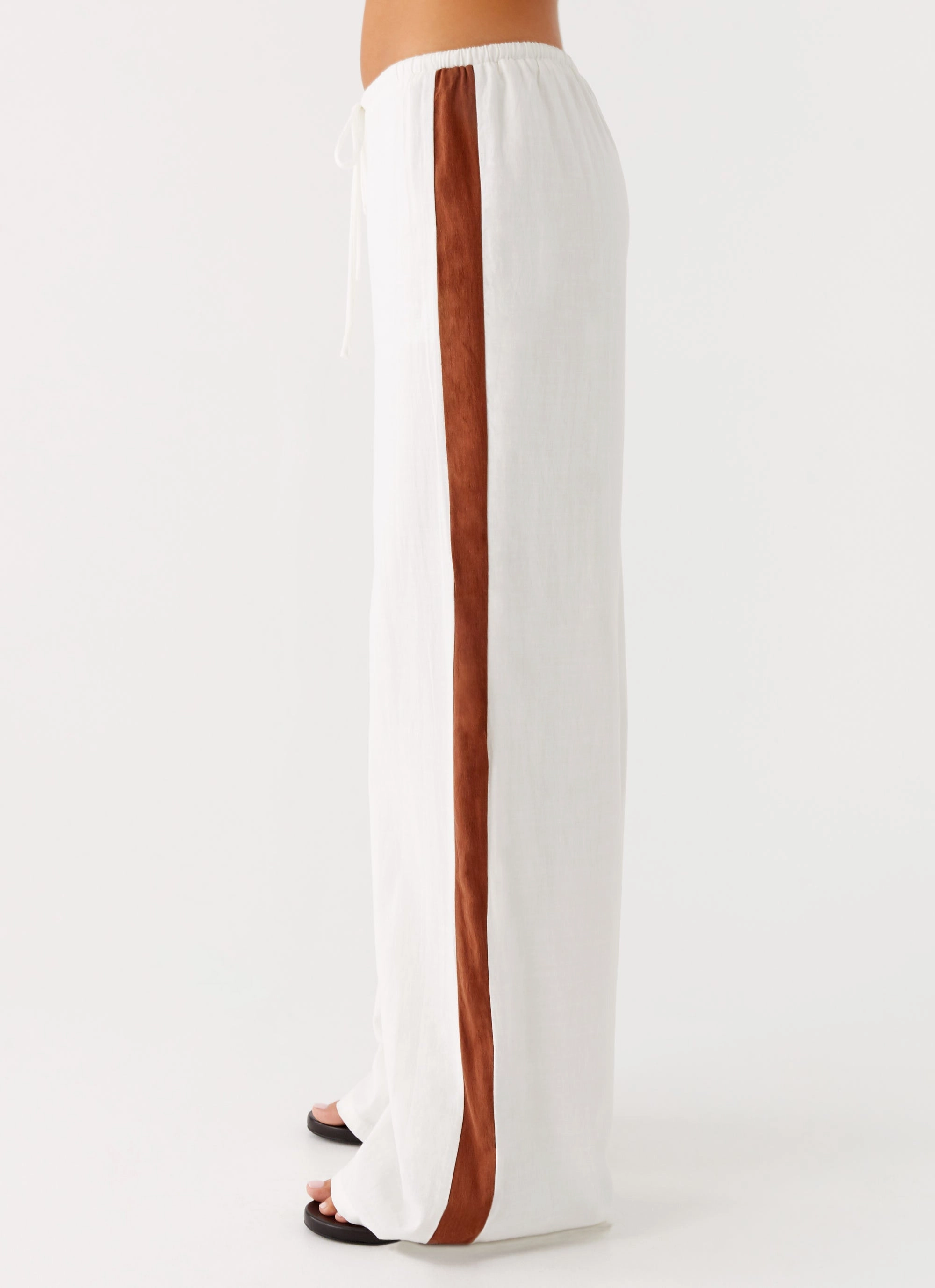 smooth zipper Tagless label Dalida Linen Pants - Ivory
