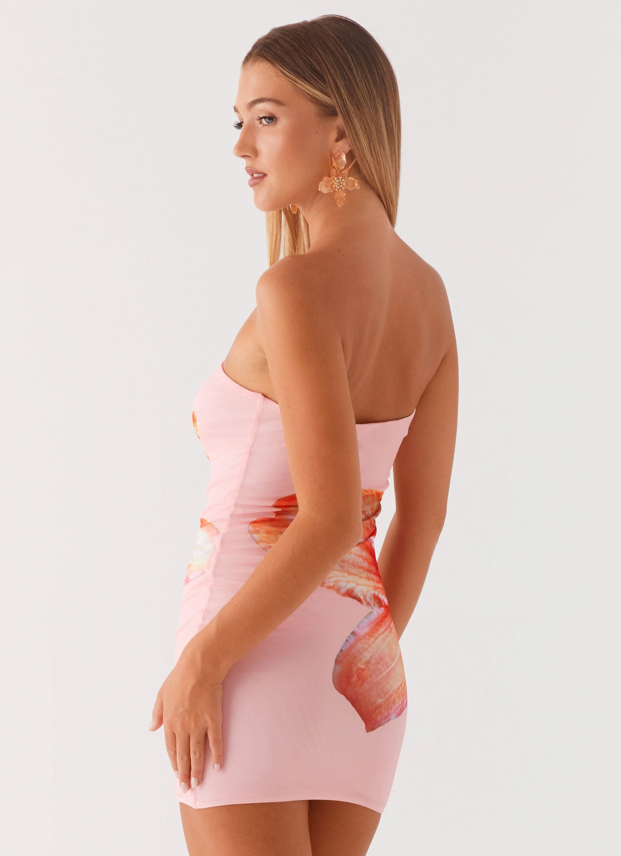 Full Bloom Mini Dress - Pink Mini length