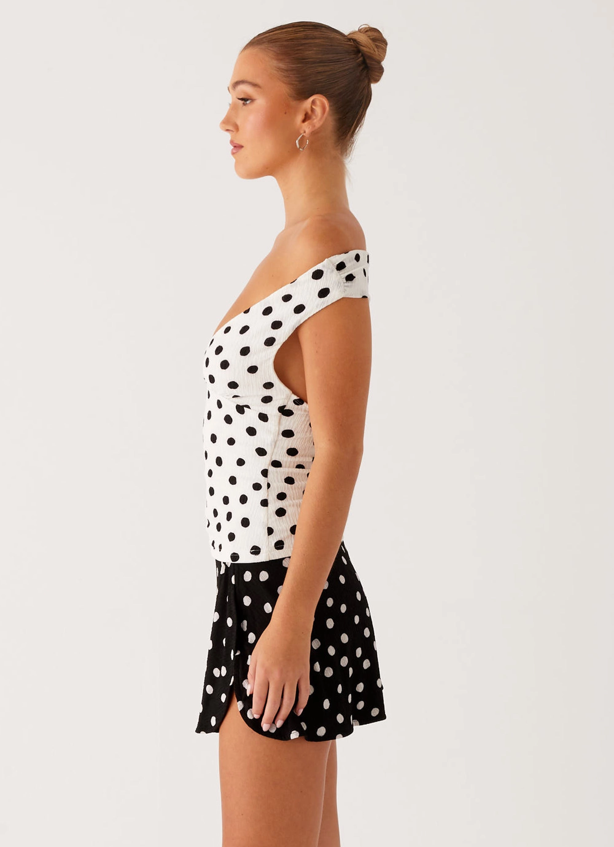 Bold Design Rylie Top - White Polka Dot