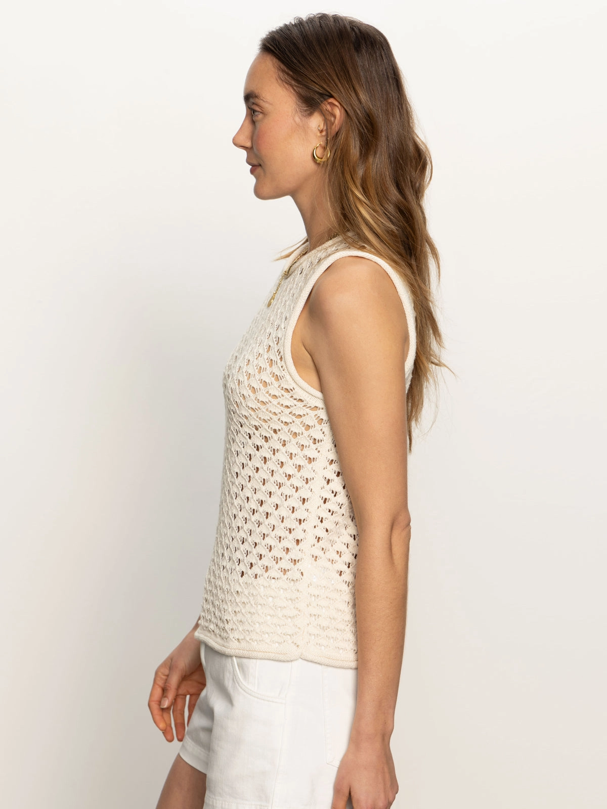 Crochet Shell Sweater Eco Natural EasyClean
