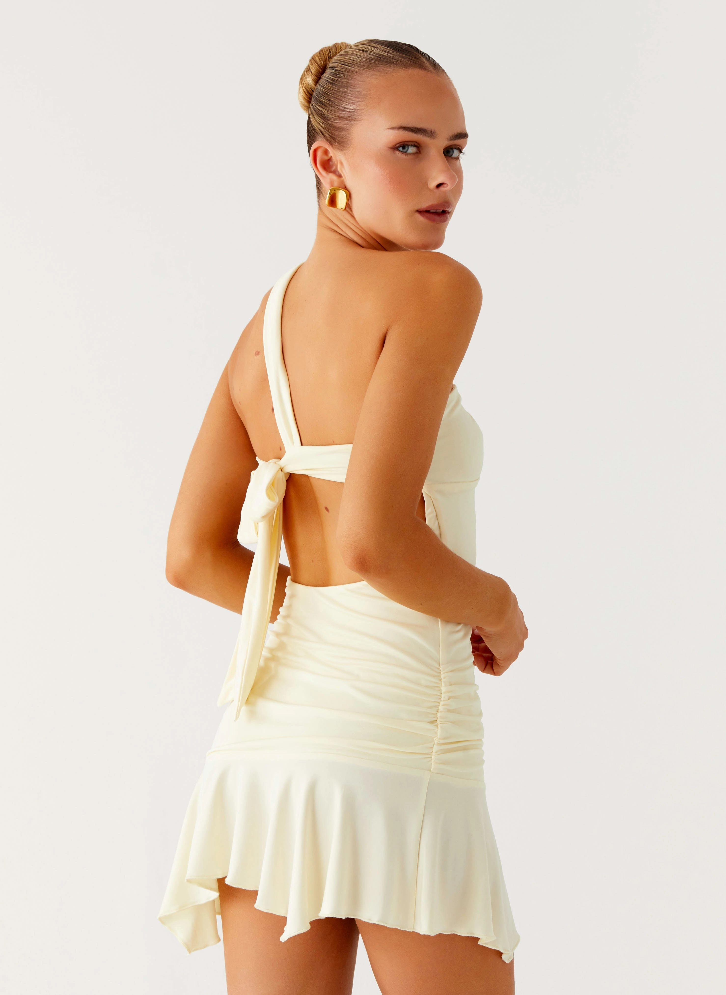 Sharp Fit Not Your Fan Cut Out Mini Dress - Yellow