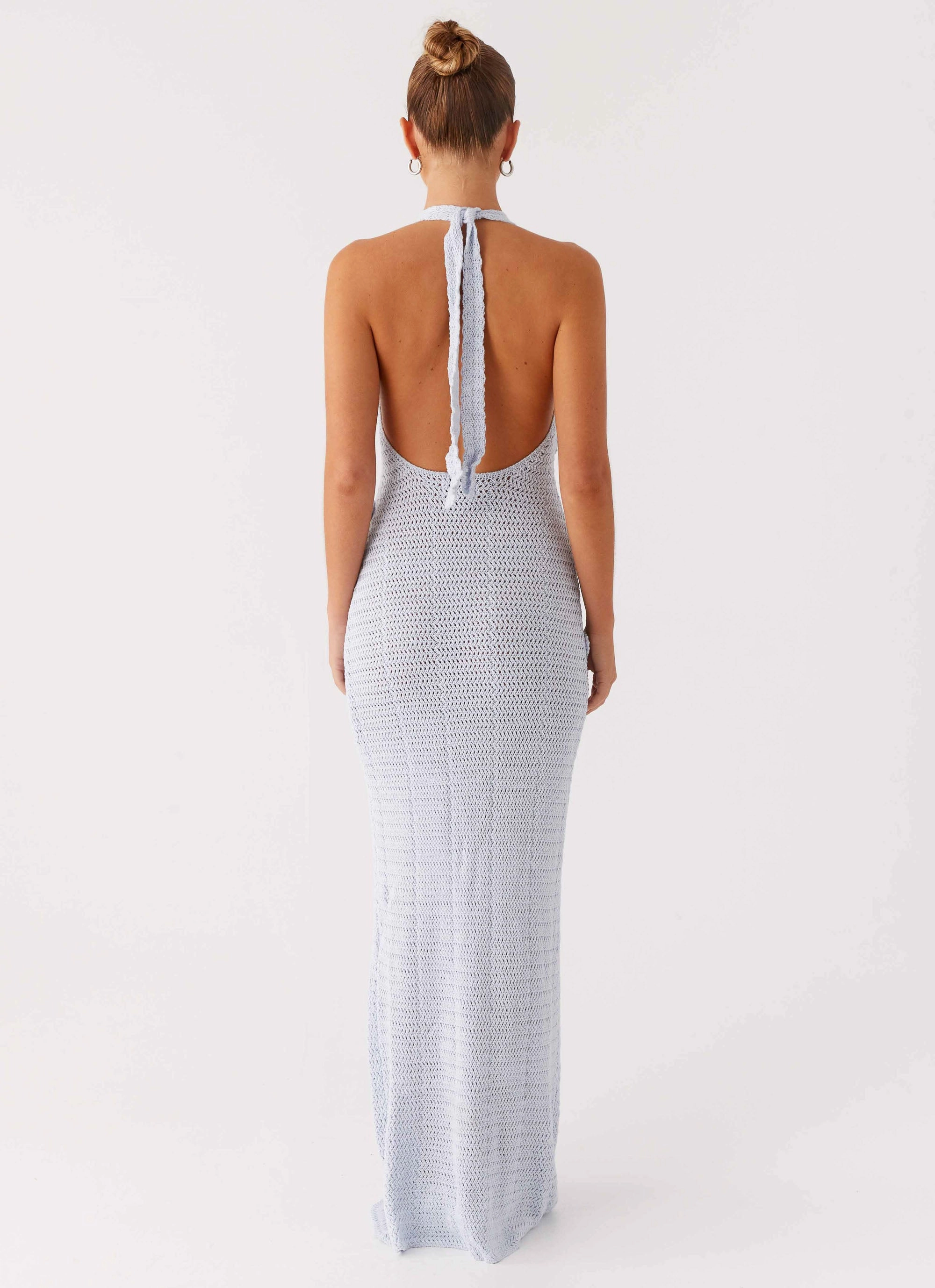 everyday staple Novalee Flower Crochet Maxi Dress - Blue