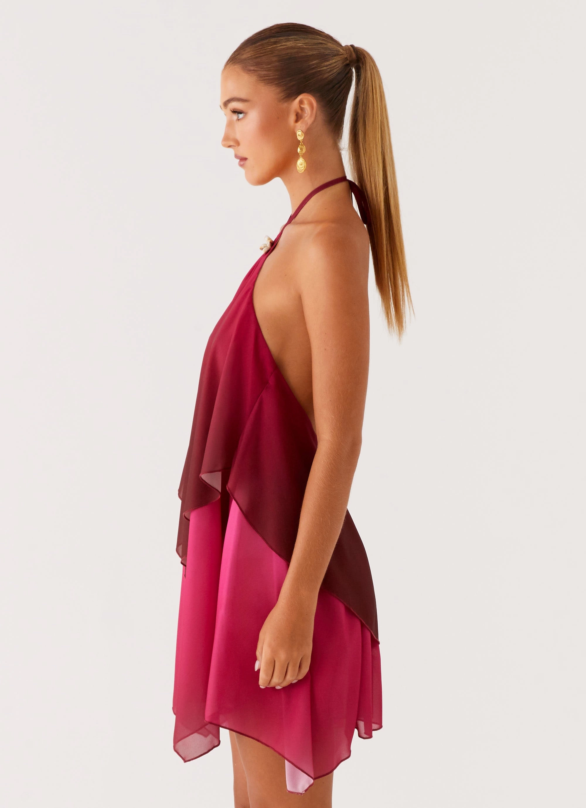 Twin Flame Mini Dress - Fuchsia Gradient Layering Fit