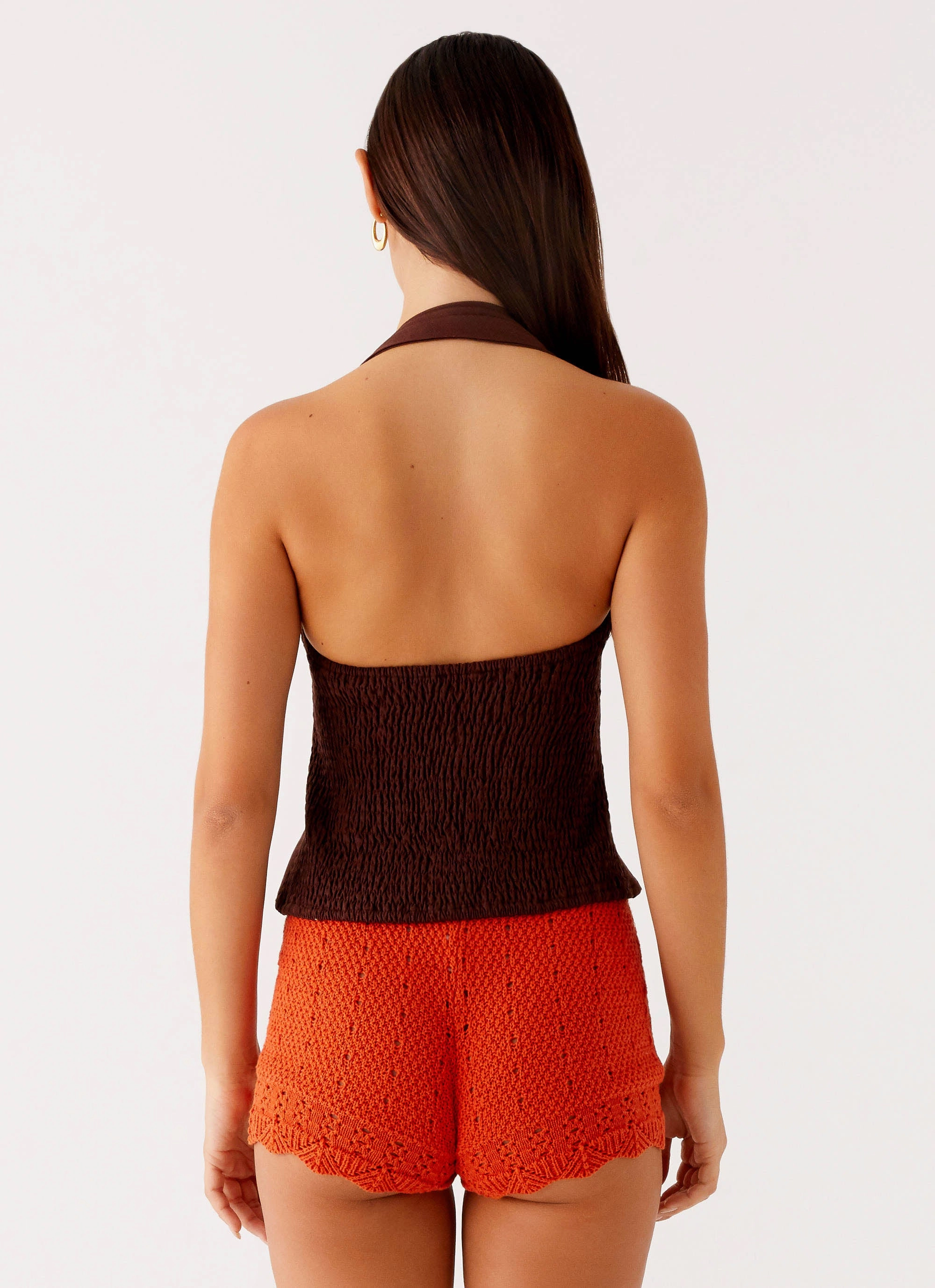 Oakley Low Rise Mini Shorts - Orange Office Appropriate