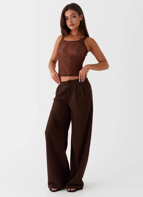 Soft Stretch Flattering Design Ravenscroft Suit Pants - Dark Chocolate