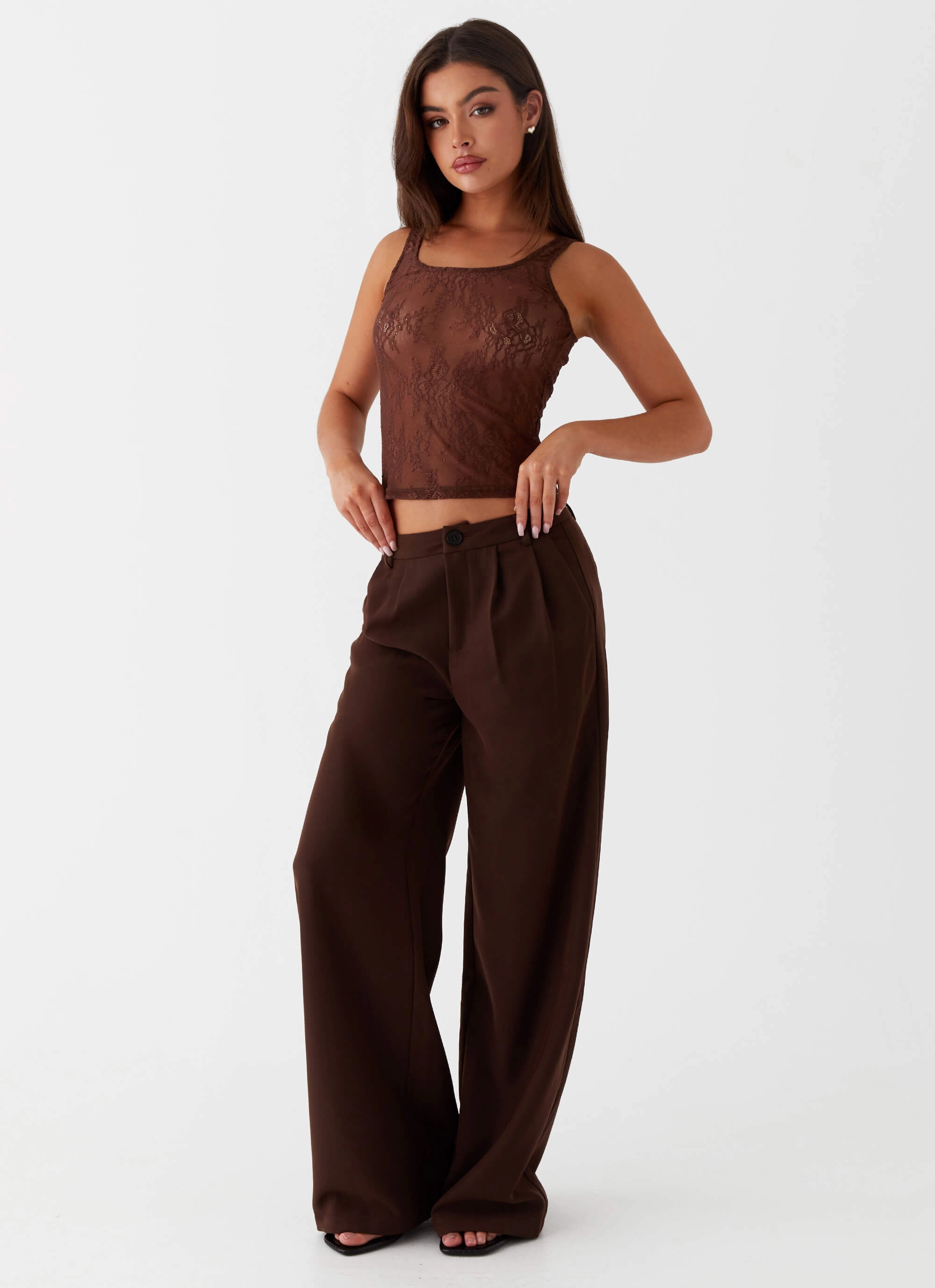 Soft Stretch Flattering Design Ravenscroft Suit Pants - Dark Chocolate