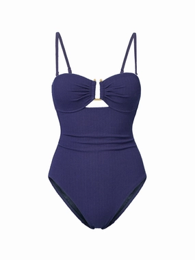 Cooling Effect Swim Juliette One Piece In Navy Texture