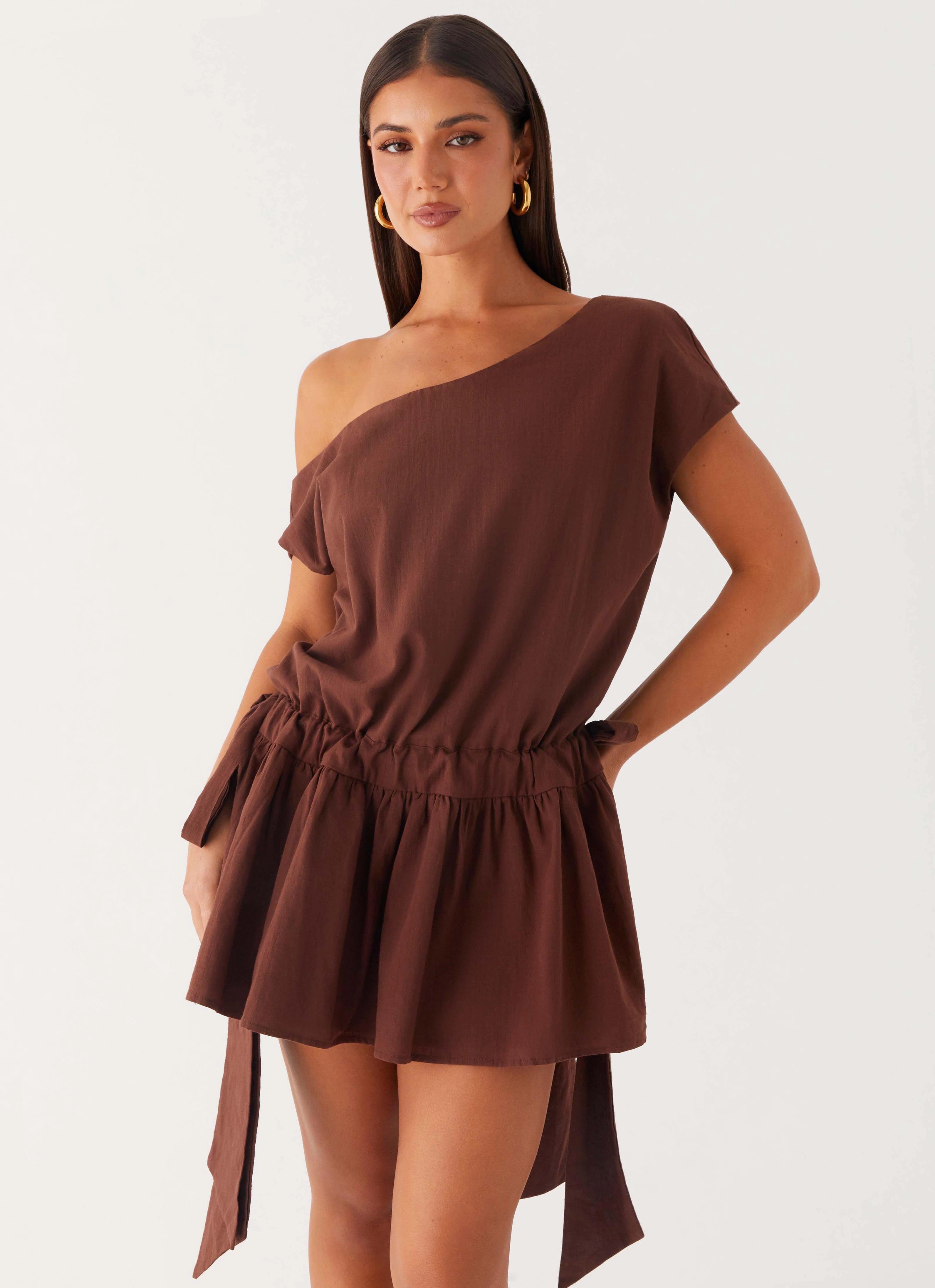 Ettie Mini Dress - Chocolate Artisanal Craft