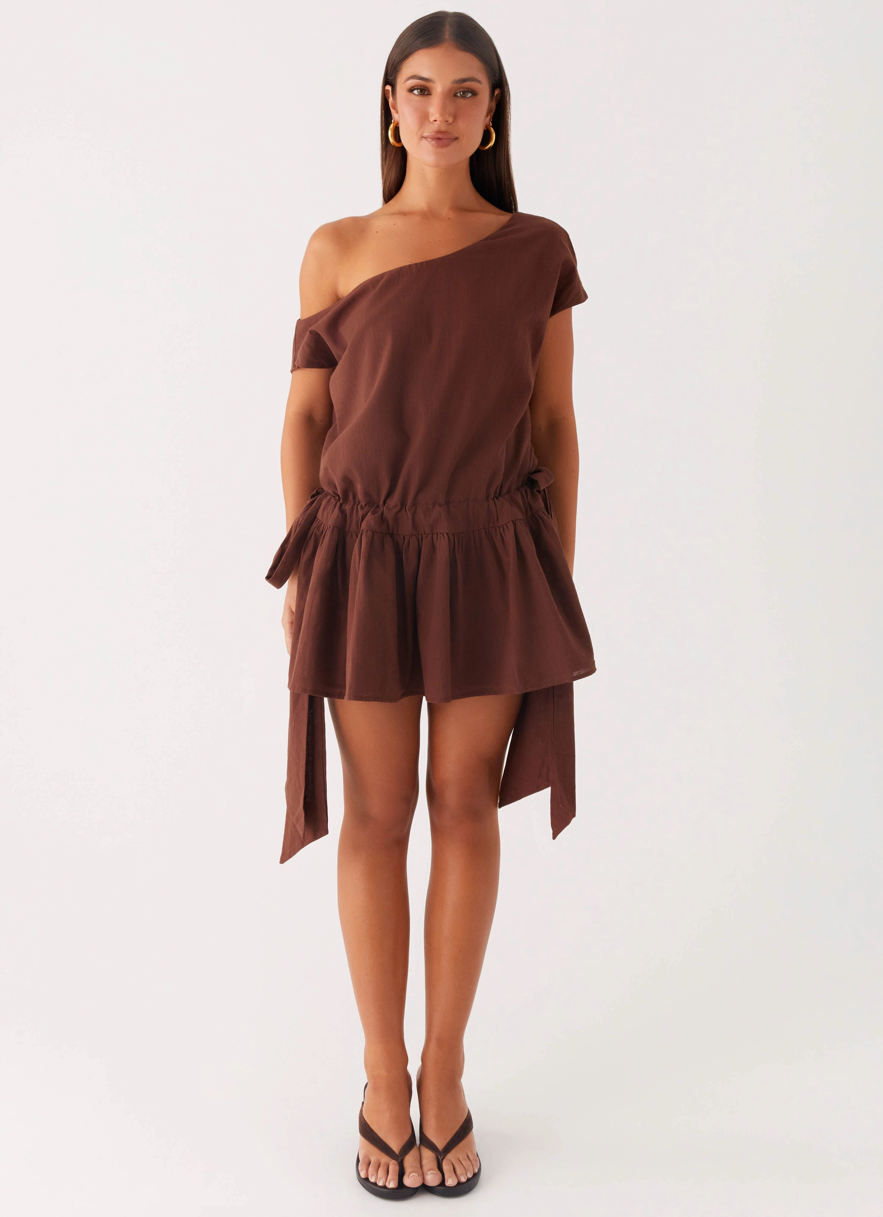 Ettie Mini Dress - Chocolate Adjustable Fastening