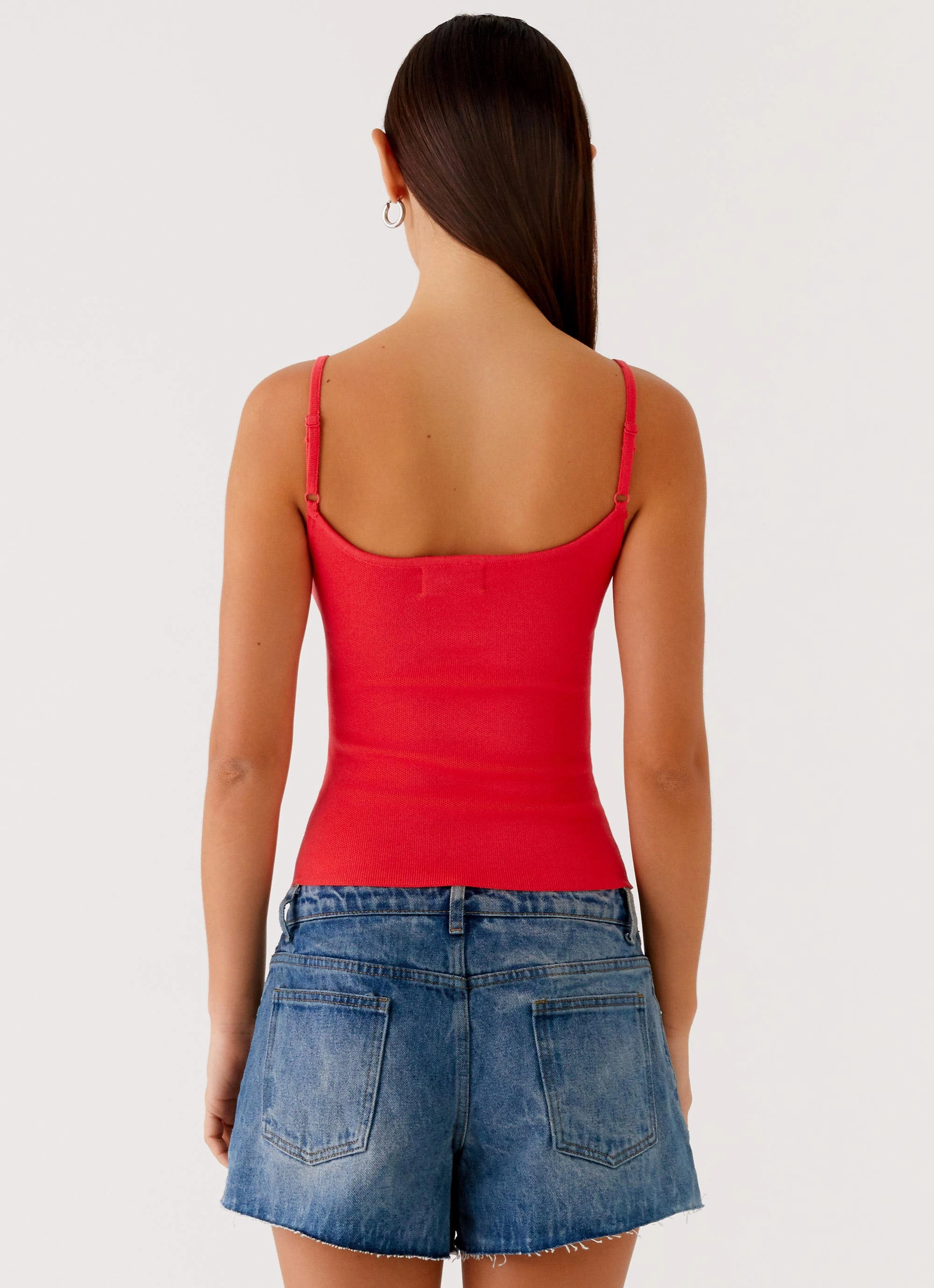 Hypoallergenic Inner Layer Quick Access Pockets Ofira Knit Tank Top - Red Floral