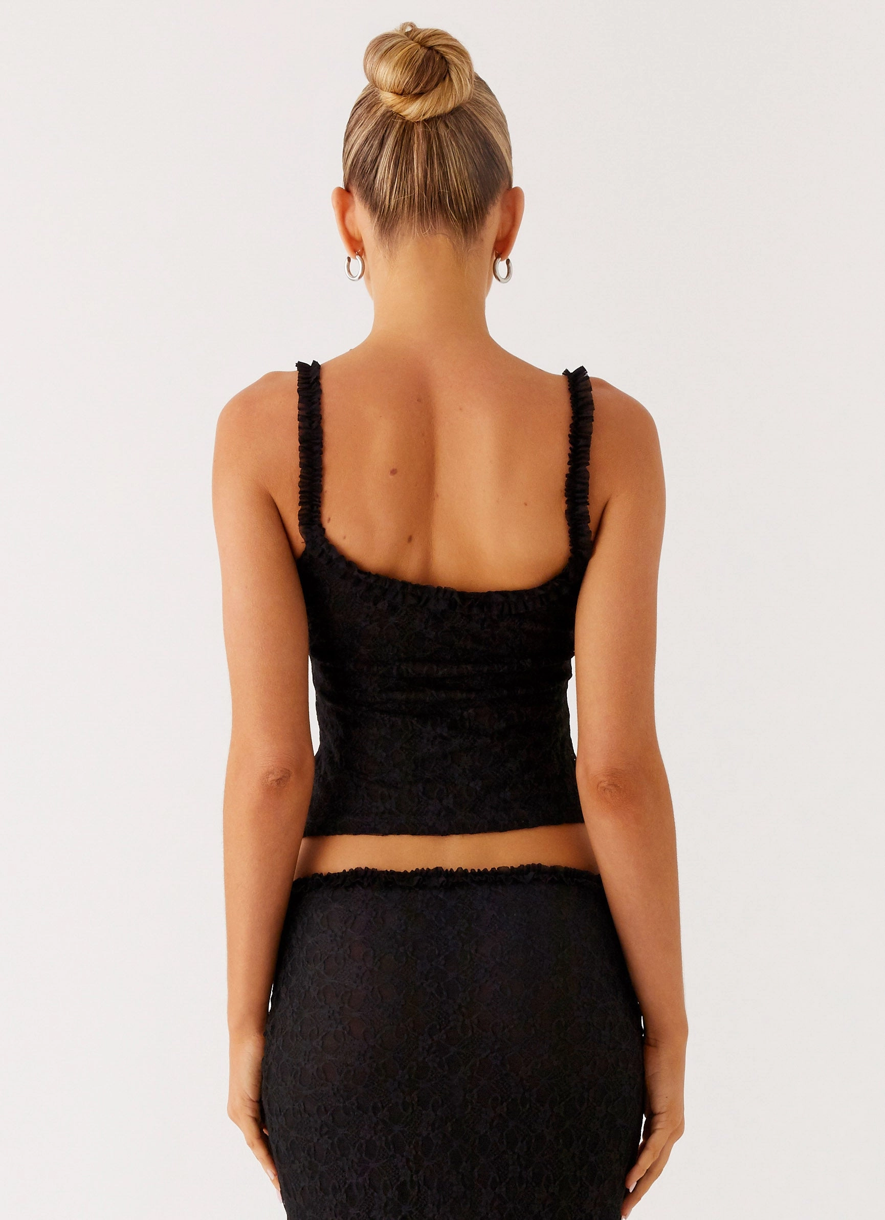 Ophira Cami Top - Black Low Profile Zipper Closure YarnDyedQuality