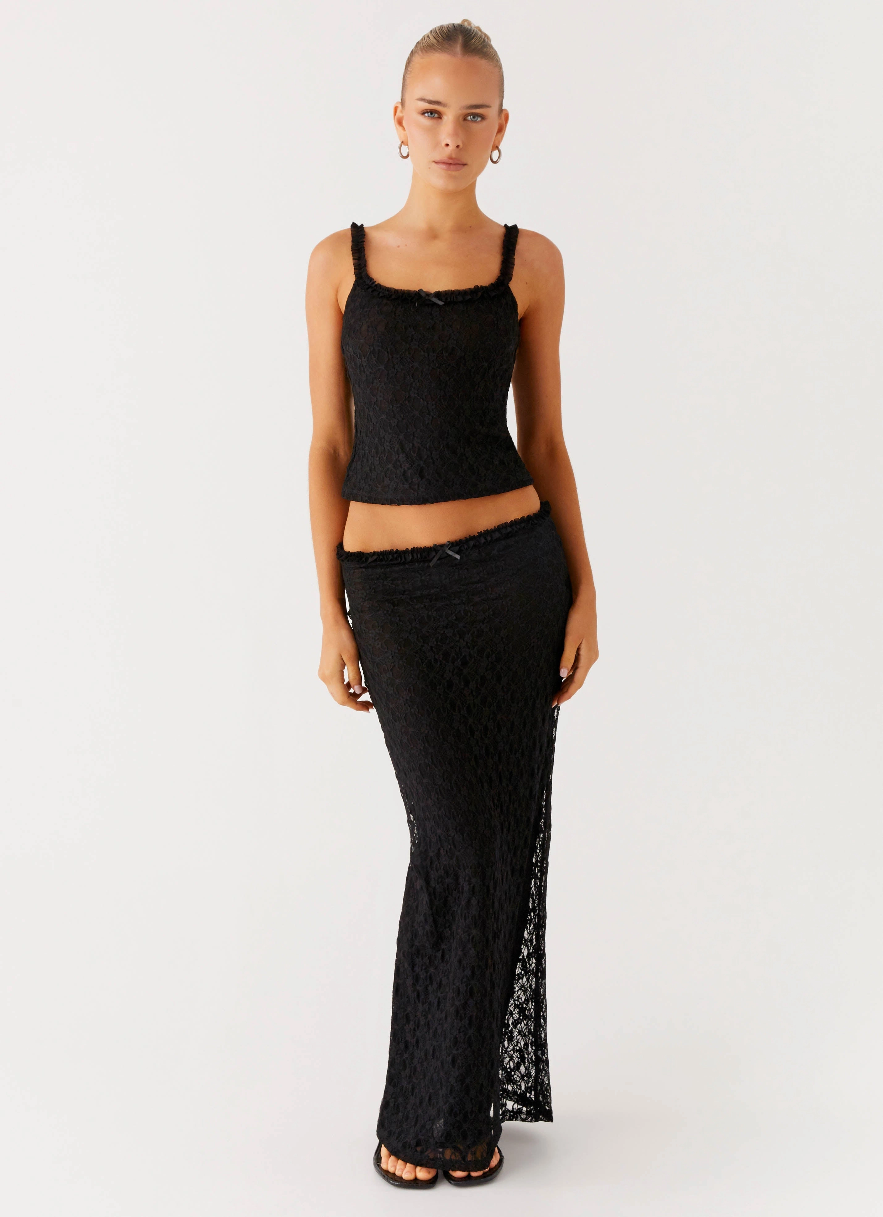 Ophira Maxi Skirt - Black Resort Vacation