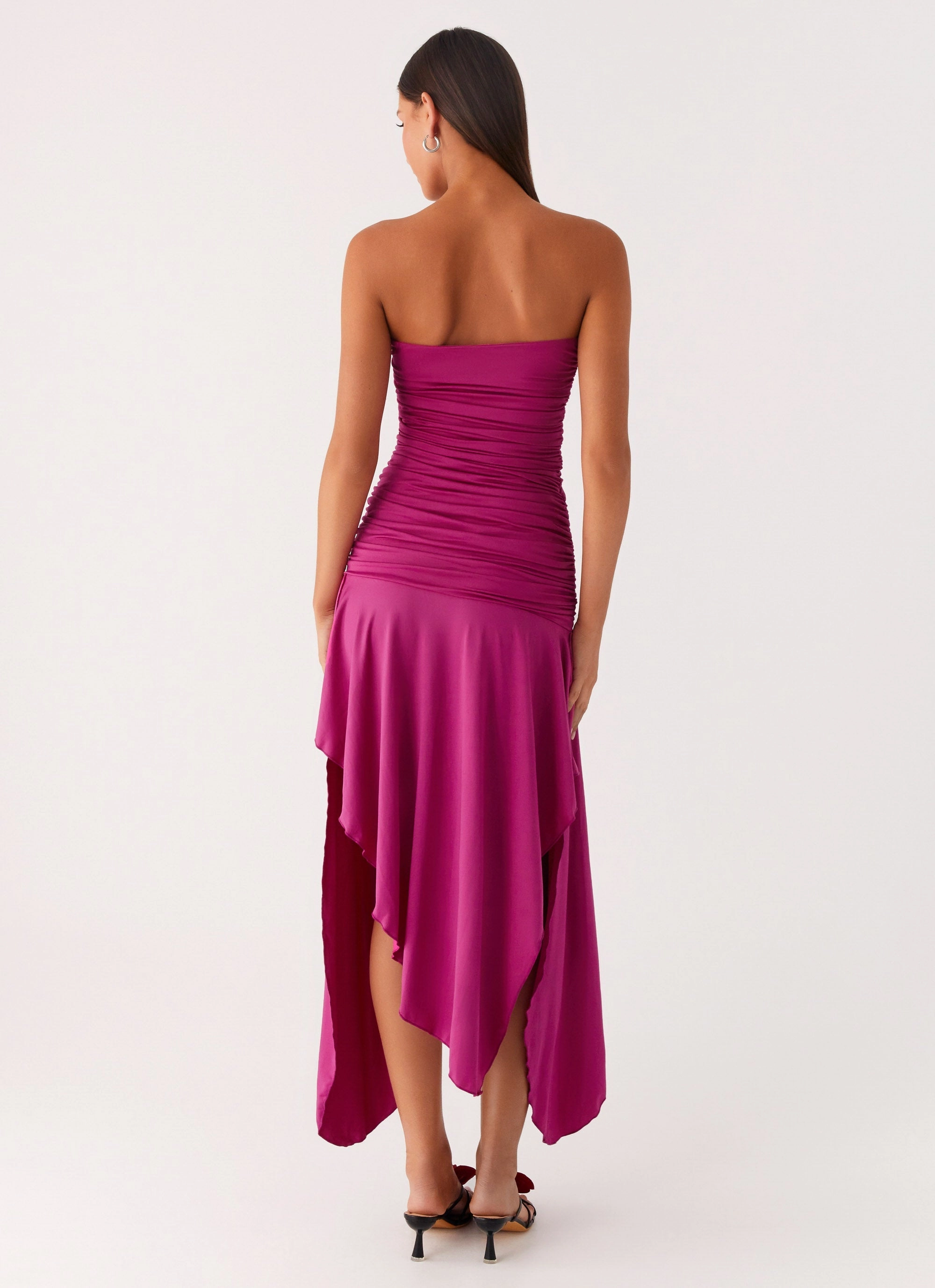 Ora Strapless Maxi Dress - Fuchsia Easy Pairing Color Glow