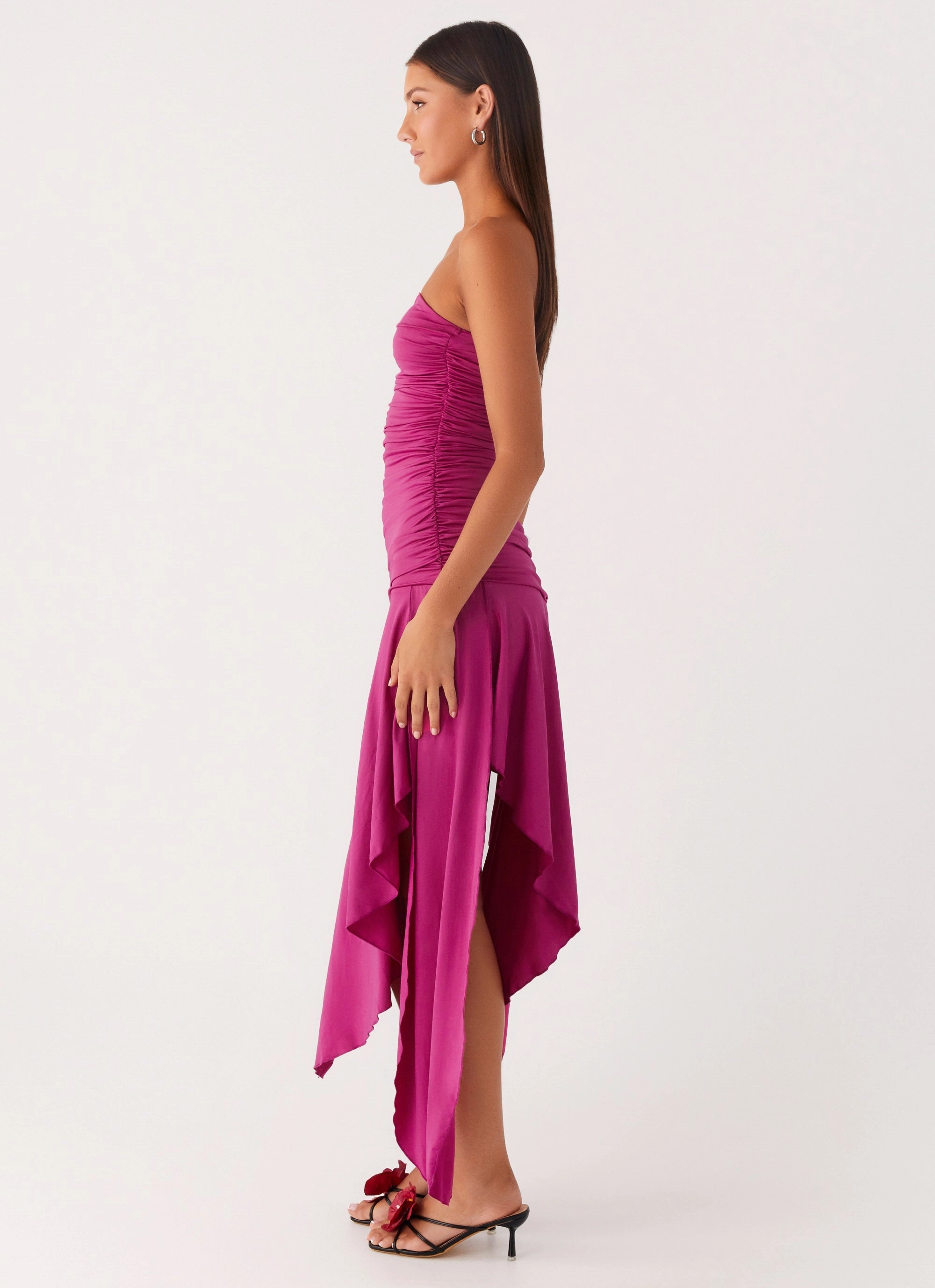 warm tones Ora Strapless Maxi Dress - Fuchsia