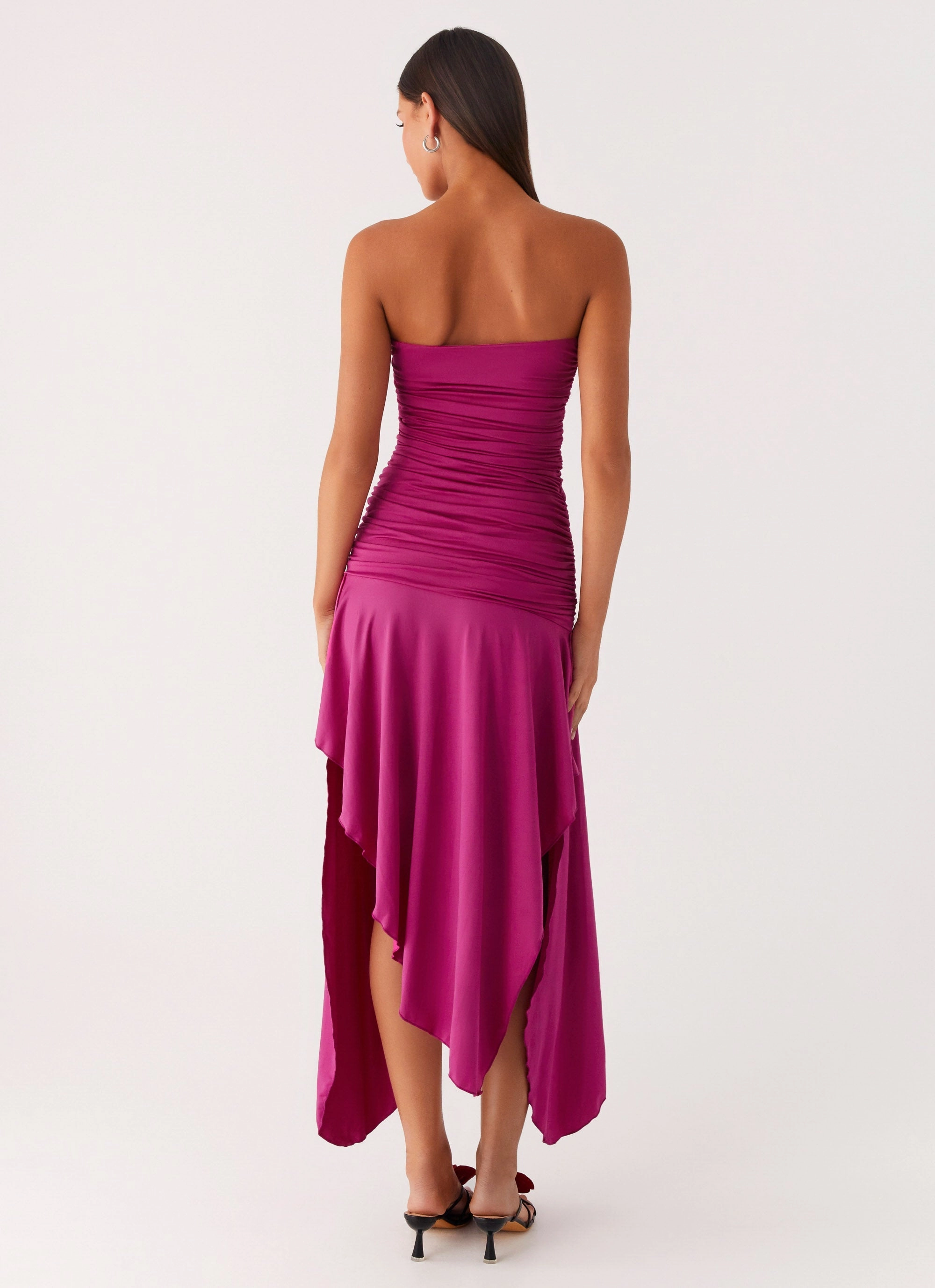 Flattering Design Ora Strapless Maxi Dress - Fuchsia