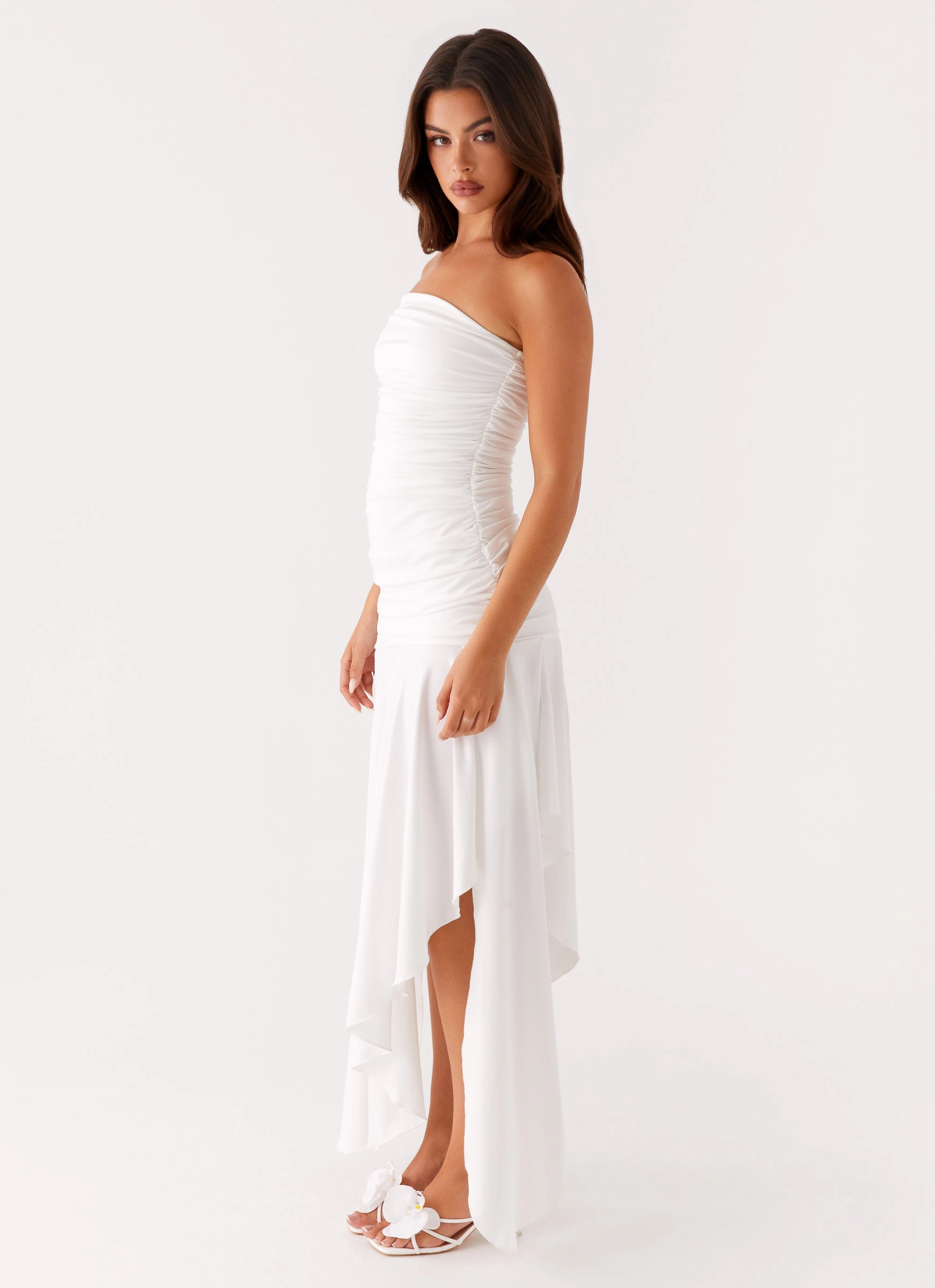 Texture Glow Ora Strapless Maxi Dress - White