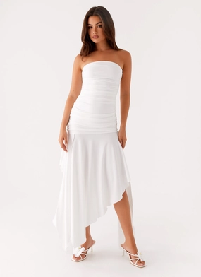 Ora Strapless Maxi Dress - White Trend Detail