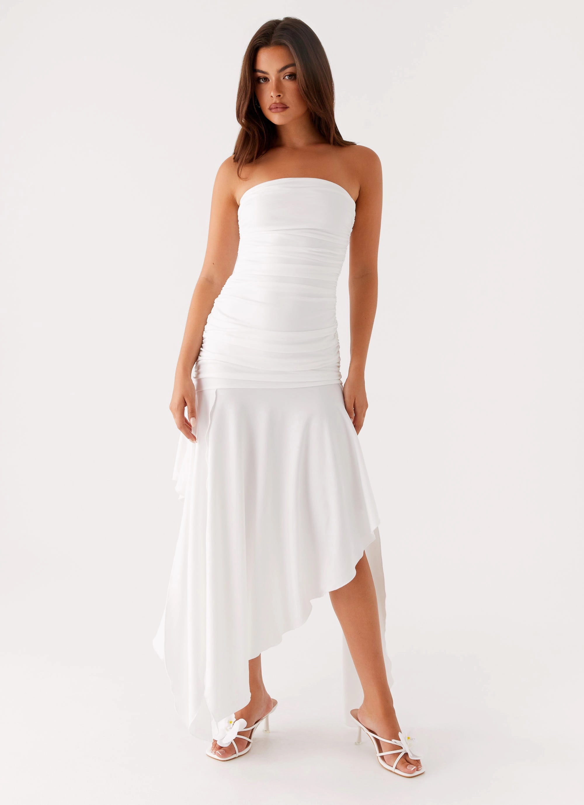 Ora Strapless Maxi Dress - White Trend Detail