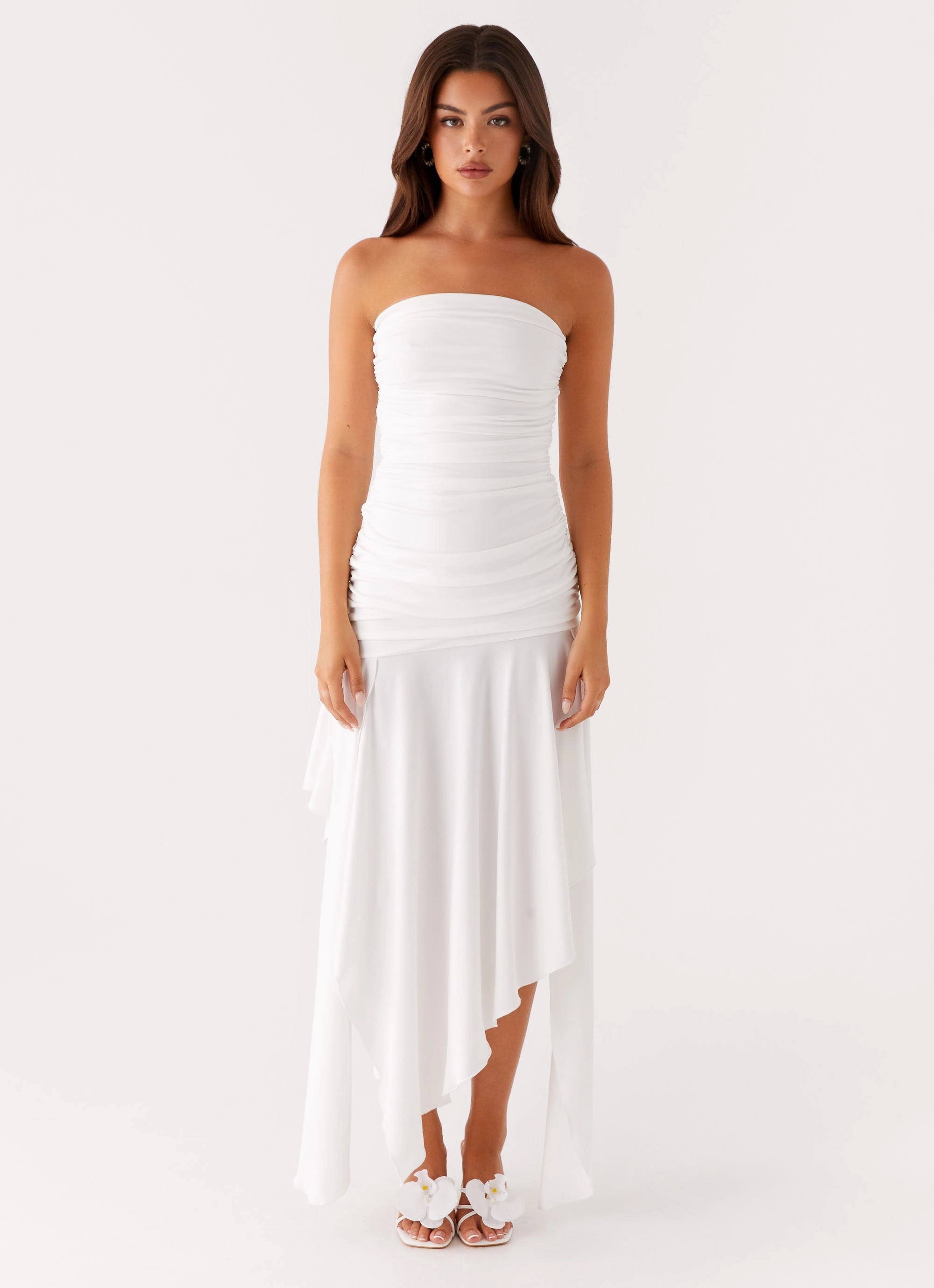 Travel piece Date Nightwear Ora Strapless Maxi Dress - White
