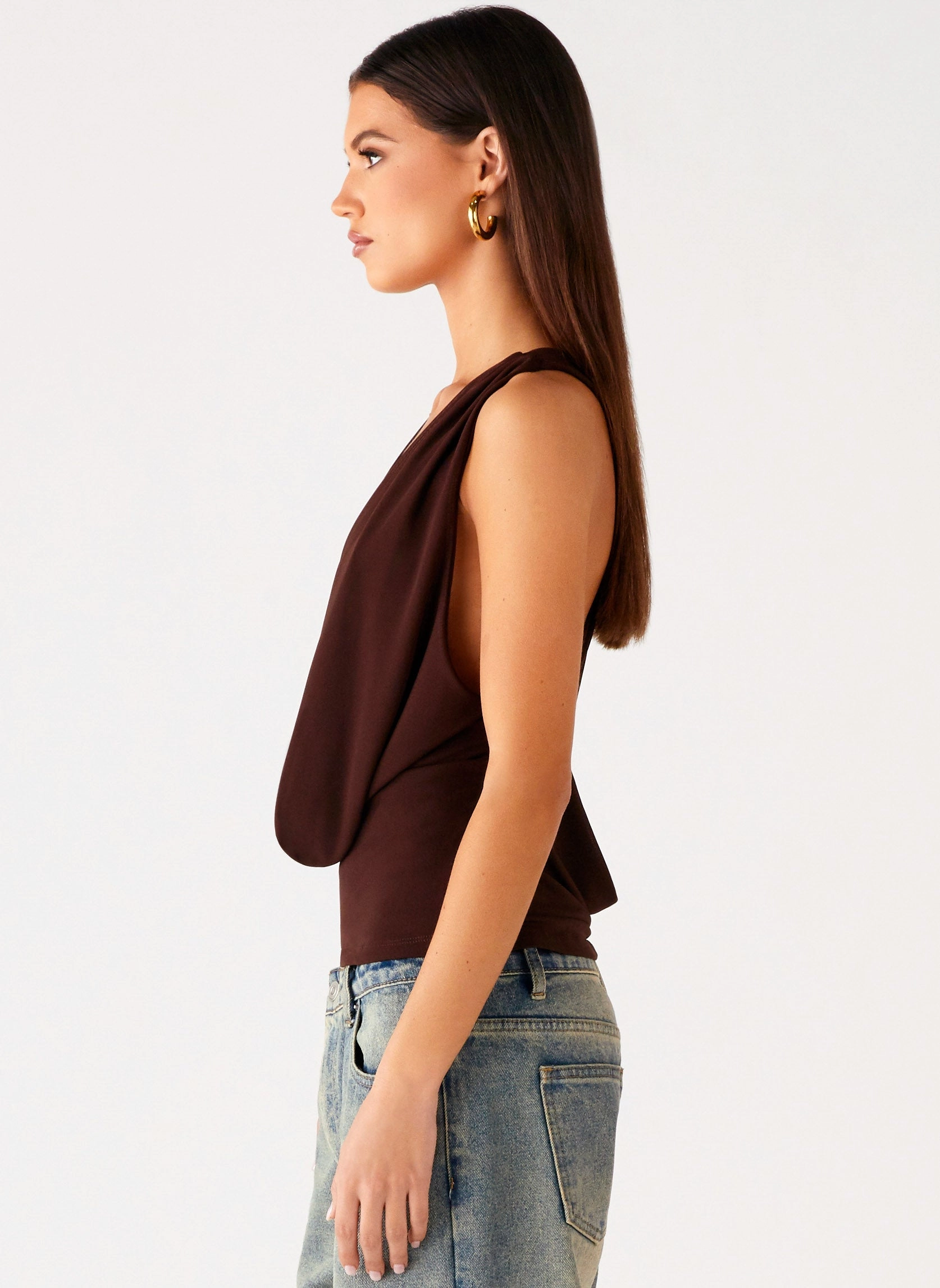 Sustainable Textile Oracle Top - Chocolate