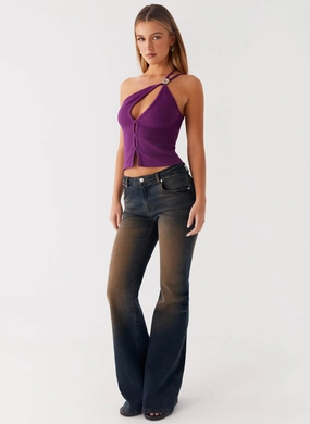 Oregon Flared Jeans - Dirty Black Wash Weekender Wear Party Look Weekend Warrior