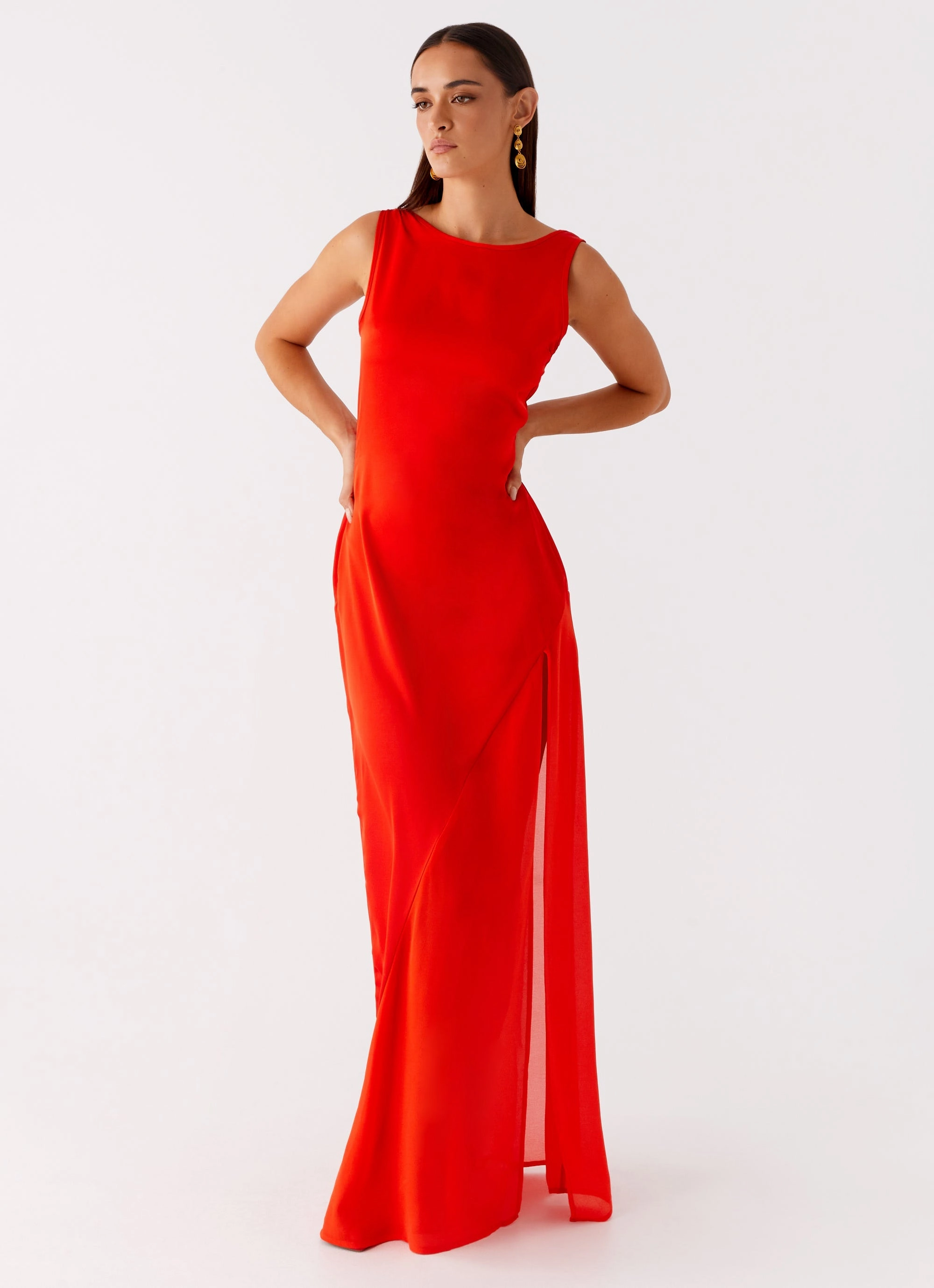 Ramiro Maxi Dress - Red Light Shape Edge Shape
