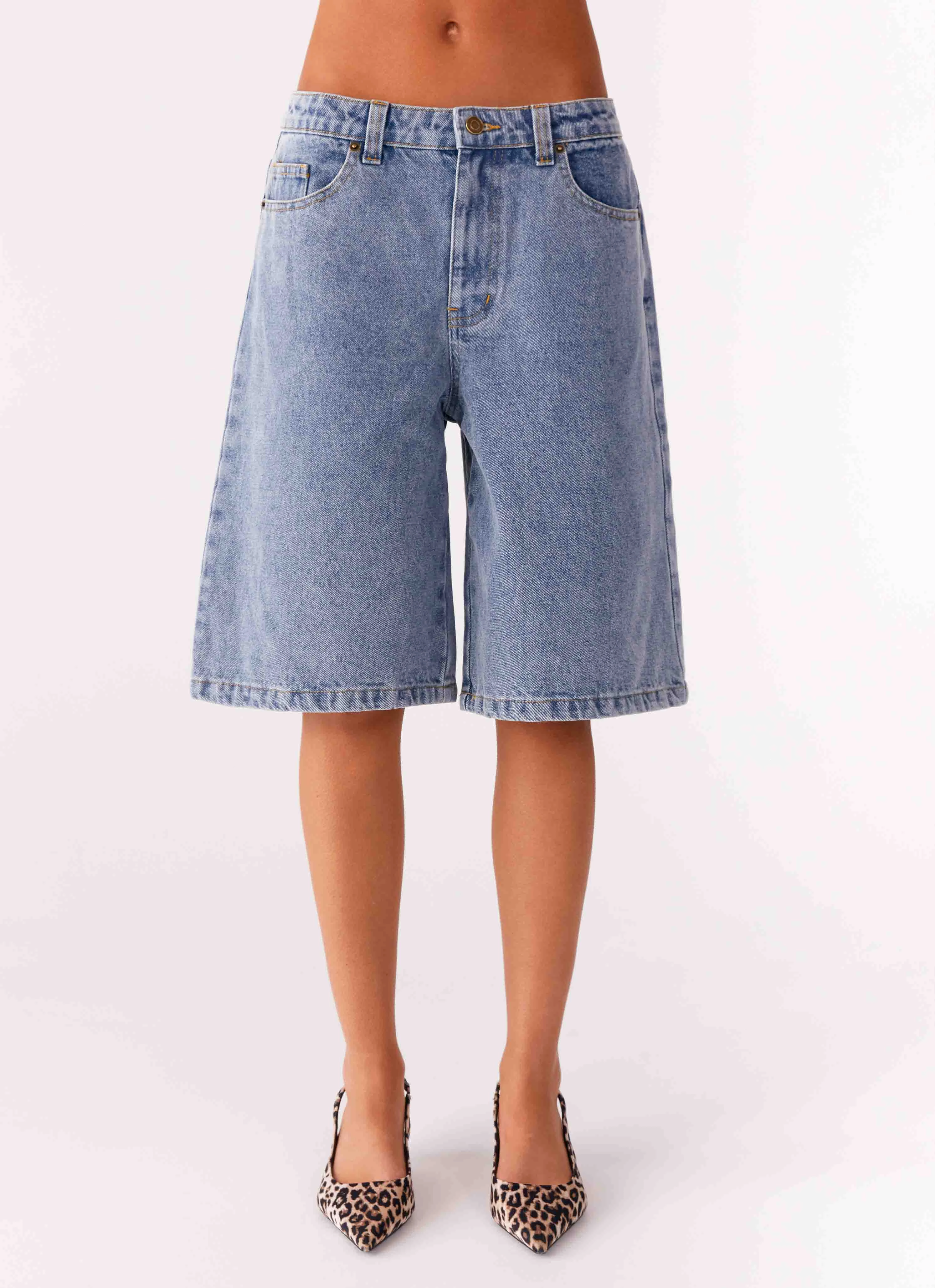 Orleans Denim Jorts - Blue Cross Ventilation Channels