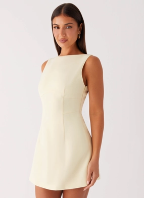 Neutral Layer Lulita Mini Dress - Buttercream Yellow