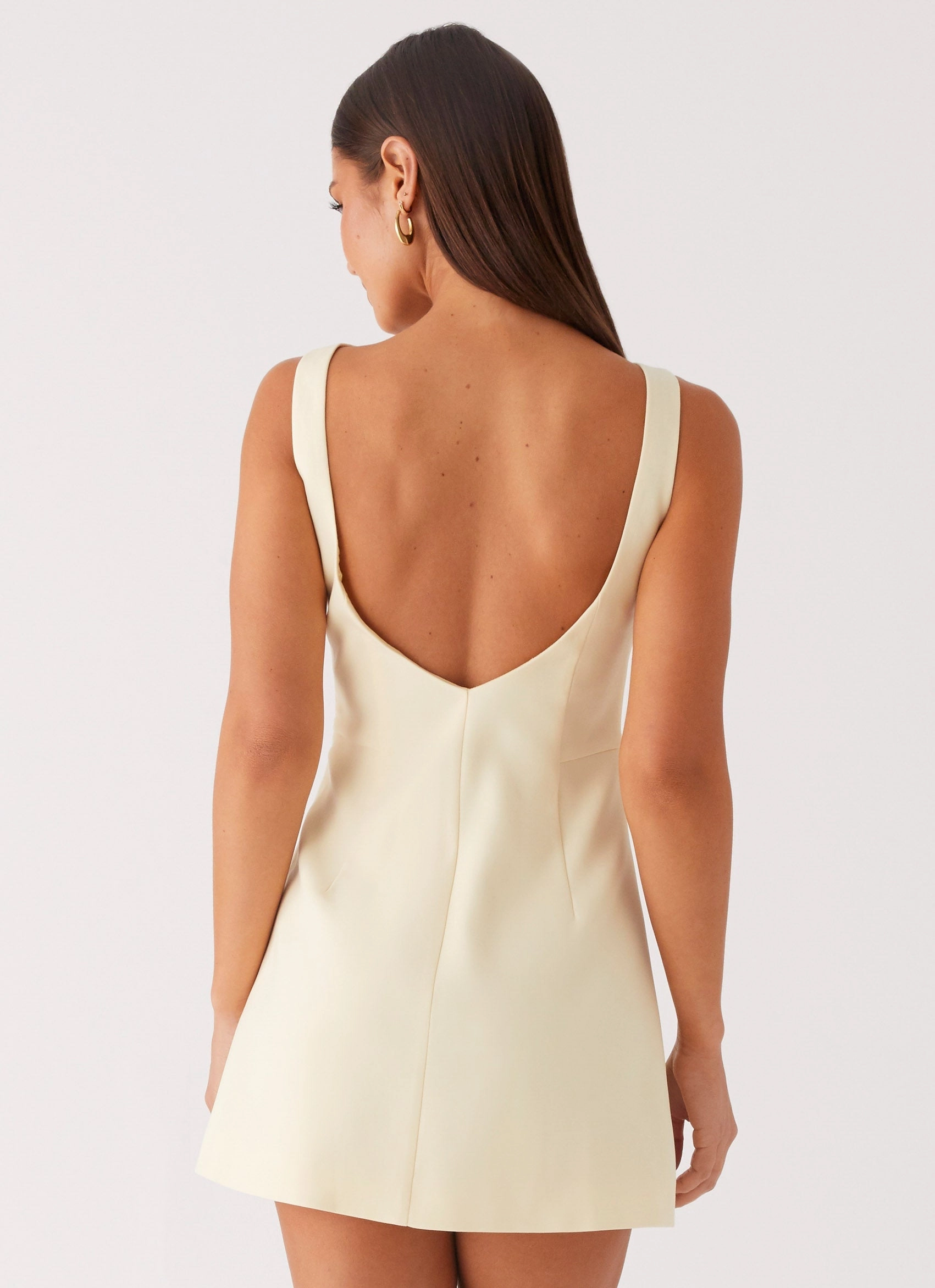 Wardrobe Basics Vegan Material Lulita Mini Dress - Buttercream Yellow